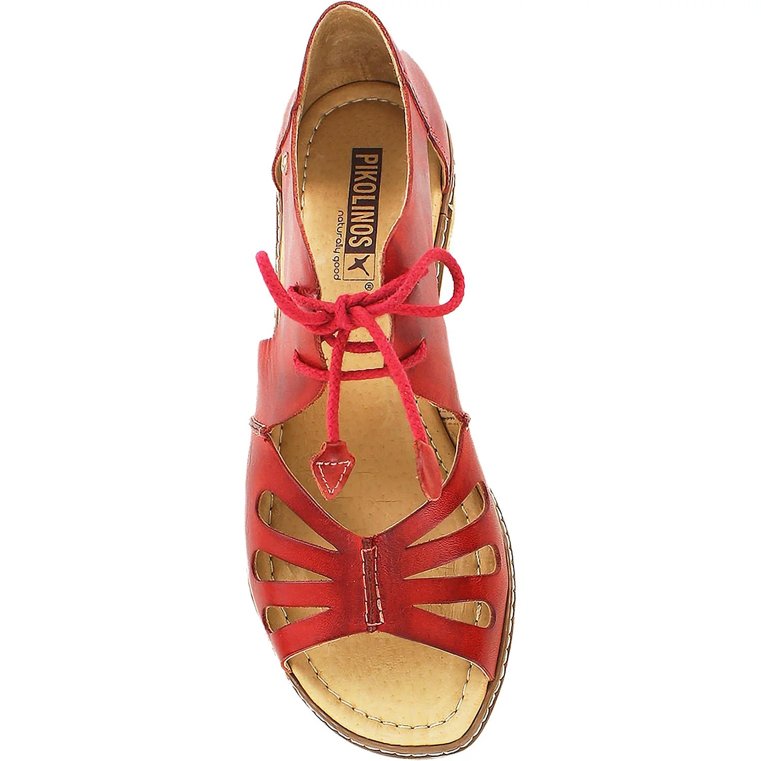 Pikolinos Alcudia W1L-0917 Women's Lace Up Shoes Sandals Coral Leather - Image 2