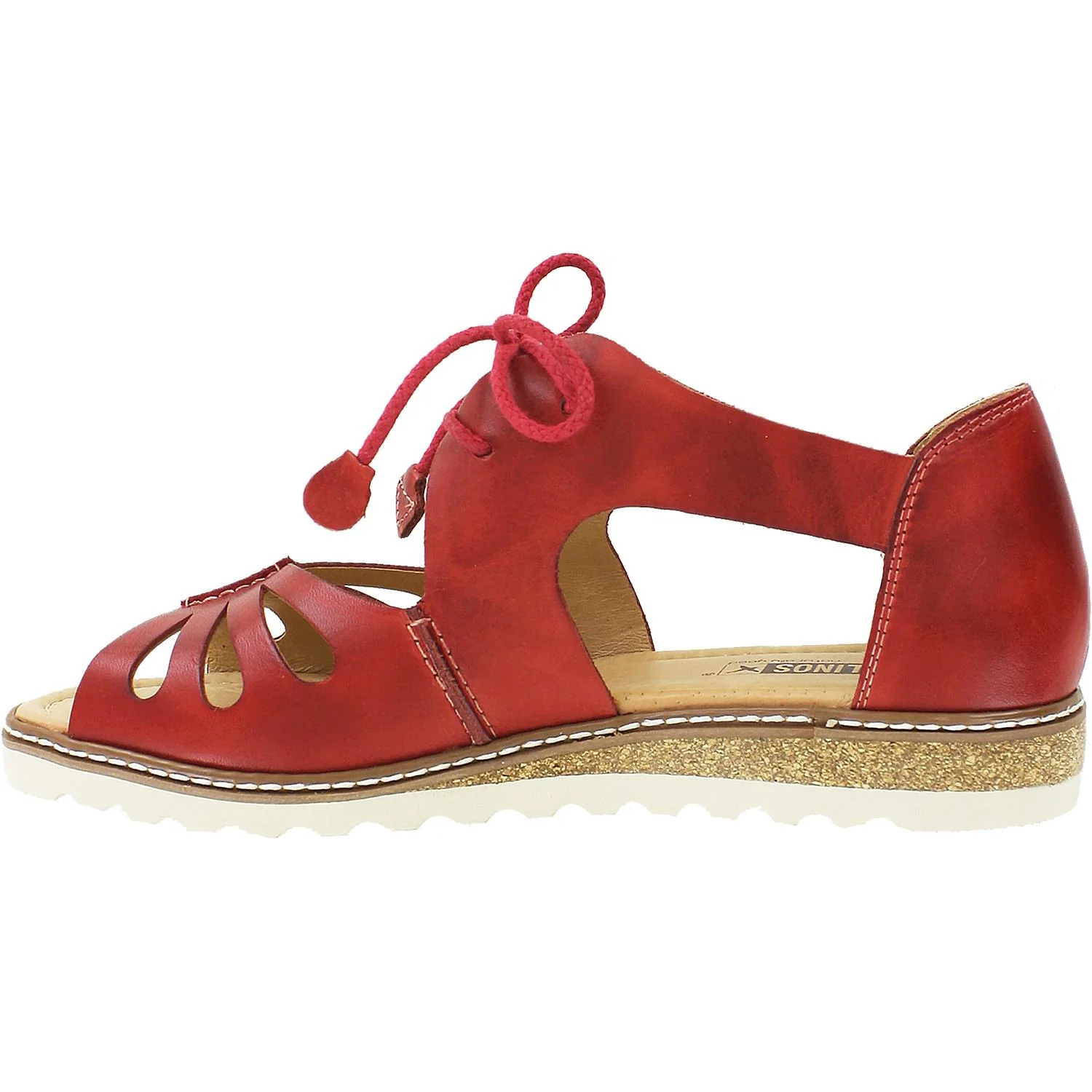 Pikolinos Alcudia W1L-0917 Women's Lace Up Shoes Sandals Coral Leather - Image 3