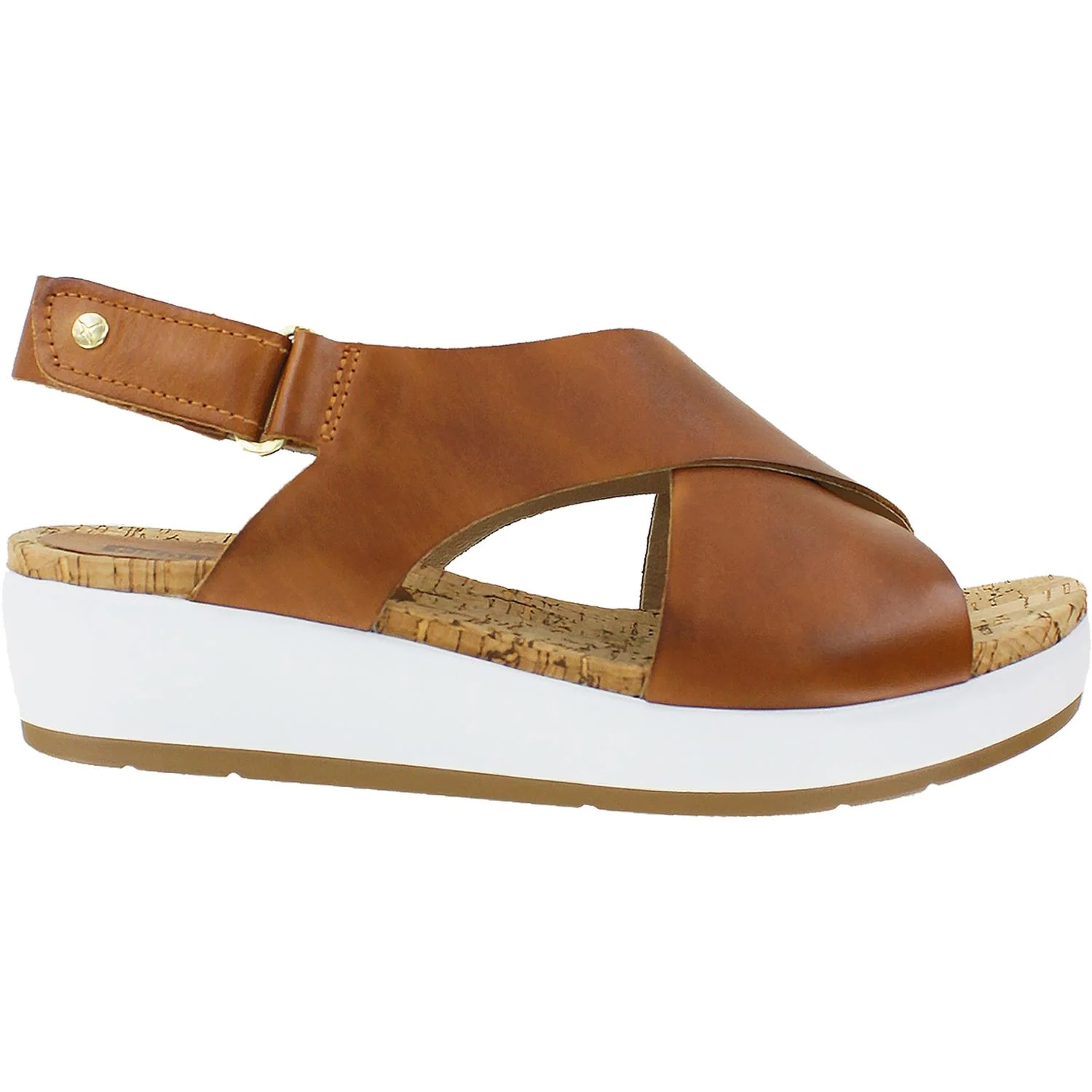 Pikolinos Mykonos W1G-0757 Women's Wedge Heel Sandals Brandy Leather