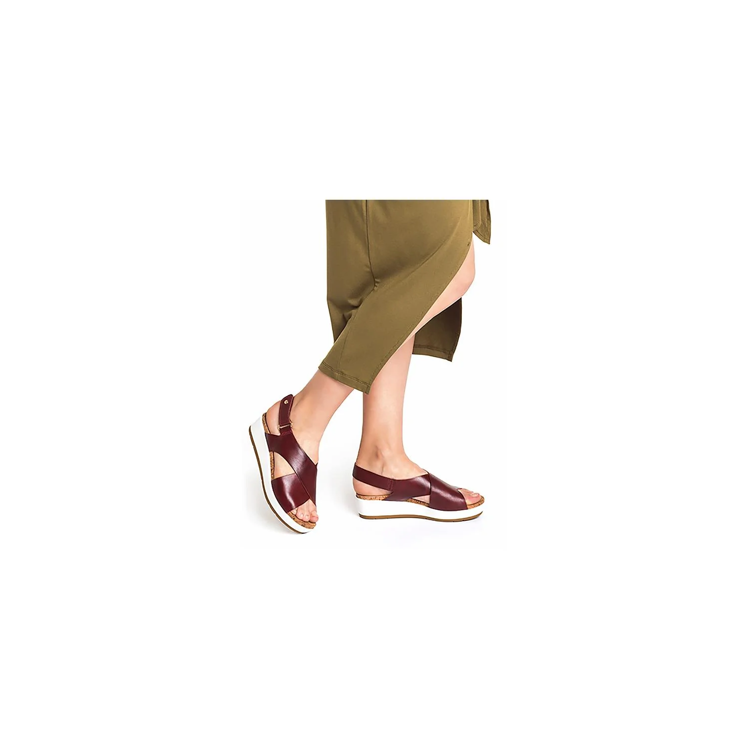 Pikolinos Mykonos W1G-0757 Women's Wedge Heel Sandals Brandy Leather - Image 5
