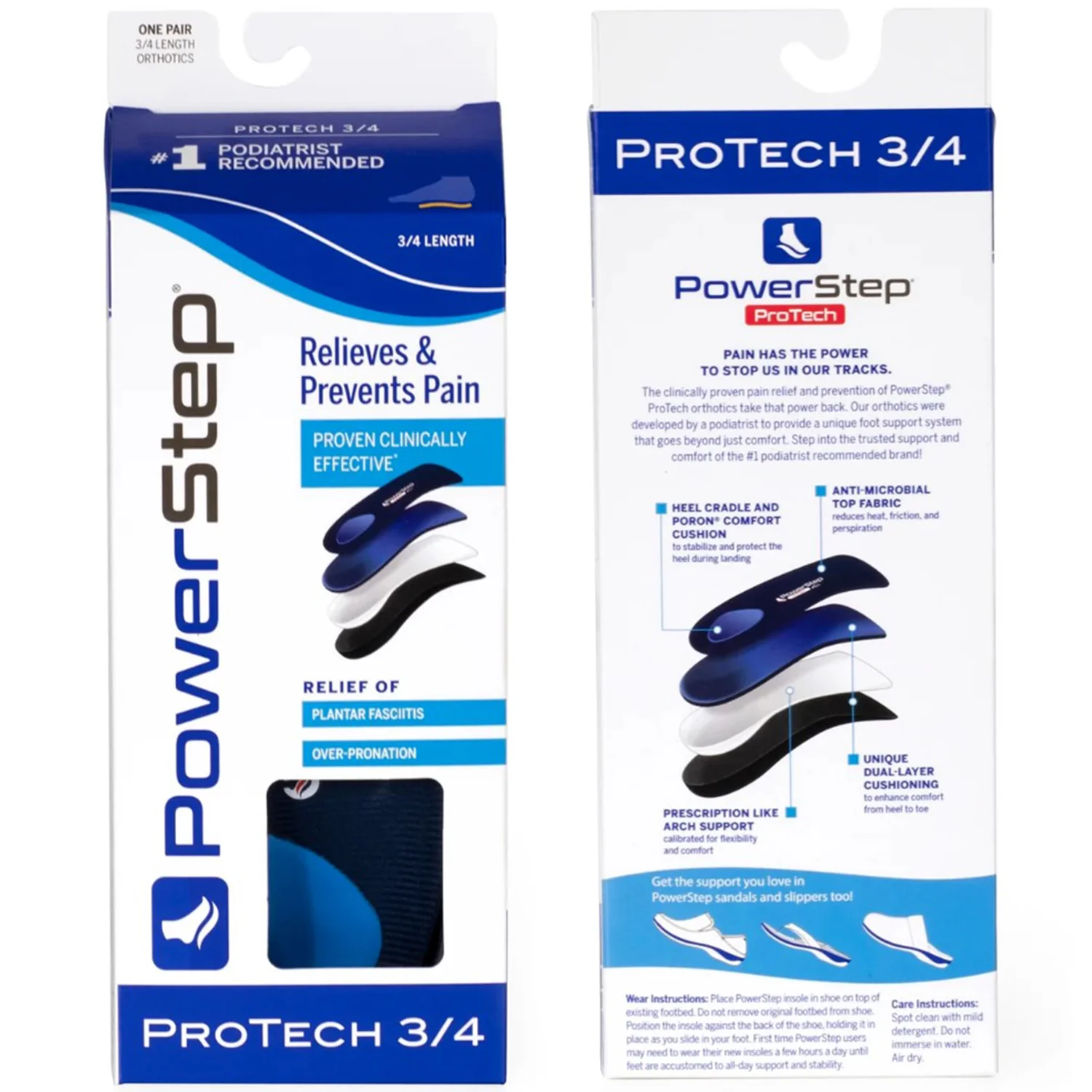 Powerstep ProTech 3/4 Insoles Insoles Blue - Image 7