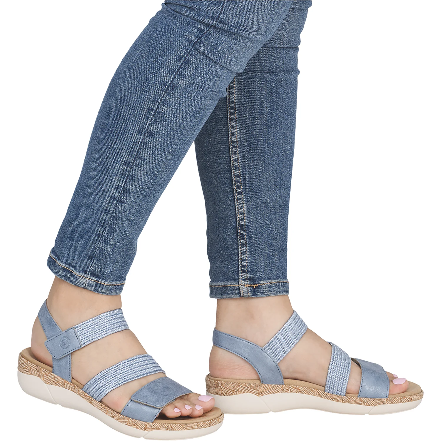 Remonte R6861-12 Jocelyn 61 Women's Sandals Blue Woven Stretch - Image 6