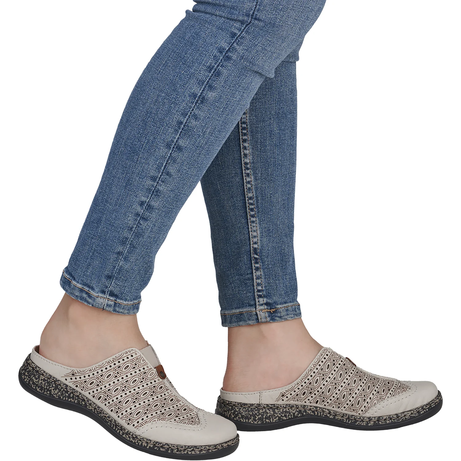 Rieker 43676-60 Daisy 76 Women's Clogs Crema/Amaretto - Image 6