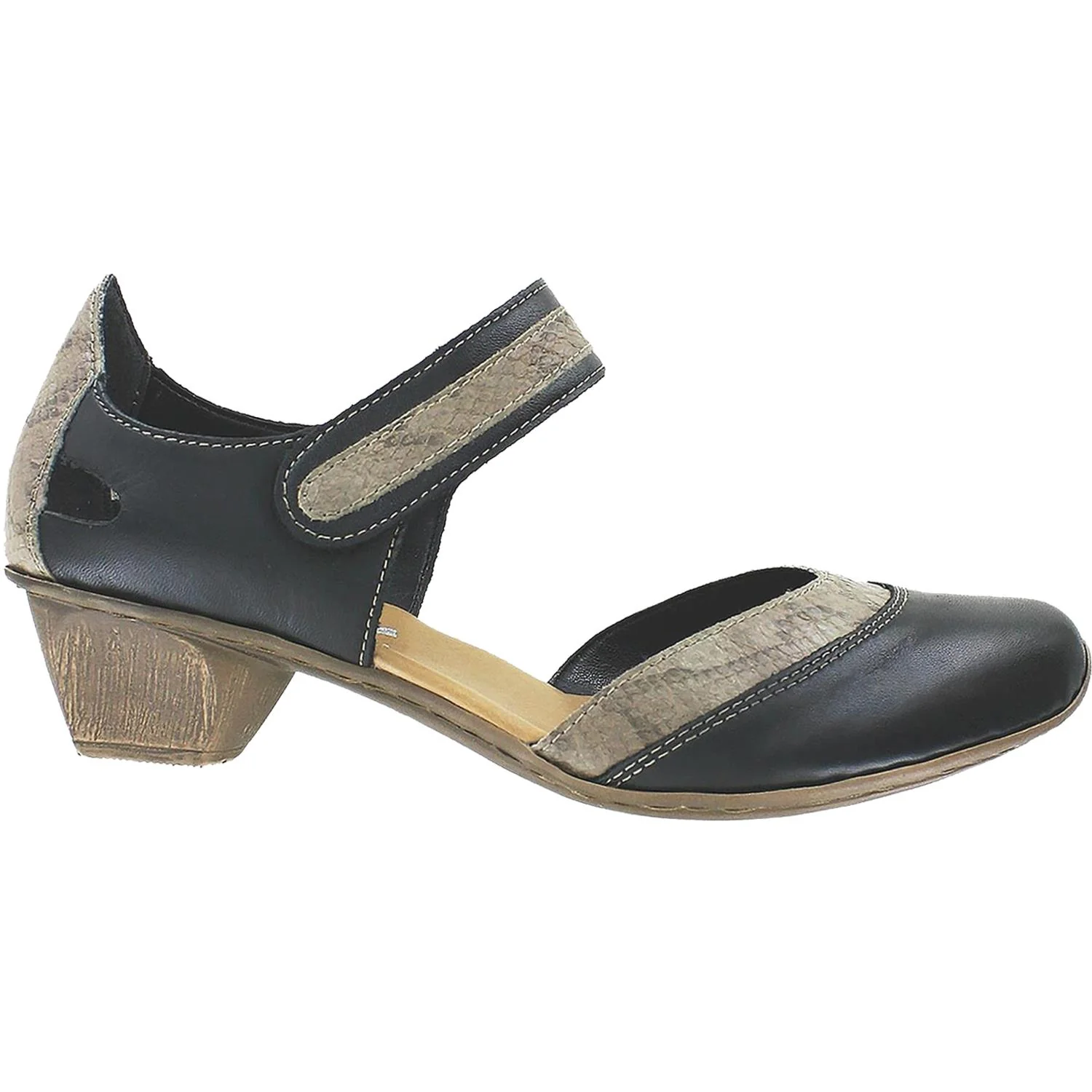 Rieker 49780-00 Mirjam 80 Women's Cristallino Black Reptile Leather