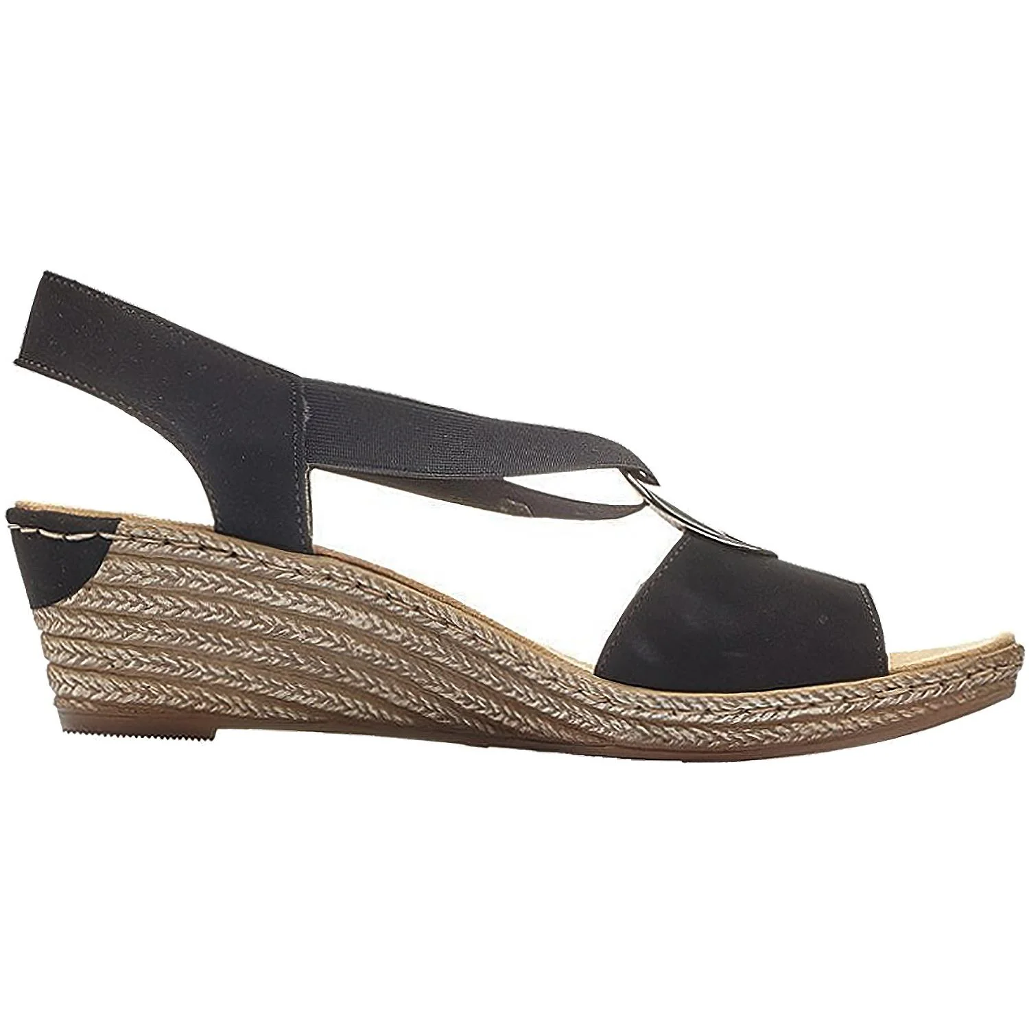 Rieker 624H6-00 Fanni H6 Women's Wedge Sandals Black Marokko Synthetic - Image 3