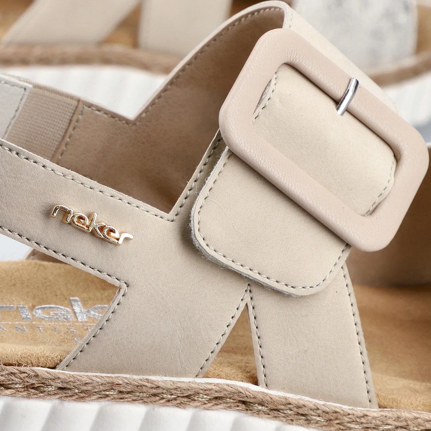 Rieker 69260-60 Rachel 60 Women's Sandals Beige Gold/Perle - Image 6