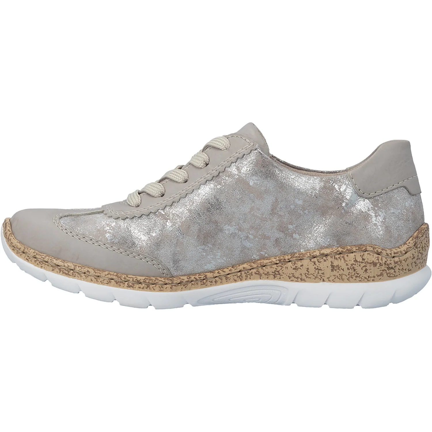 Rieker N4221-90 Nikita 21 Women's Sneakers Ice/Rose Metallic - Image 3