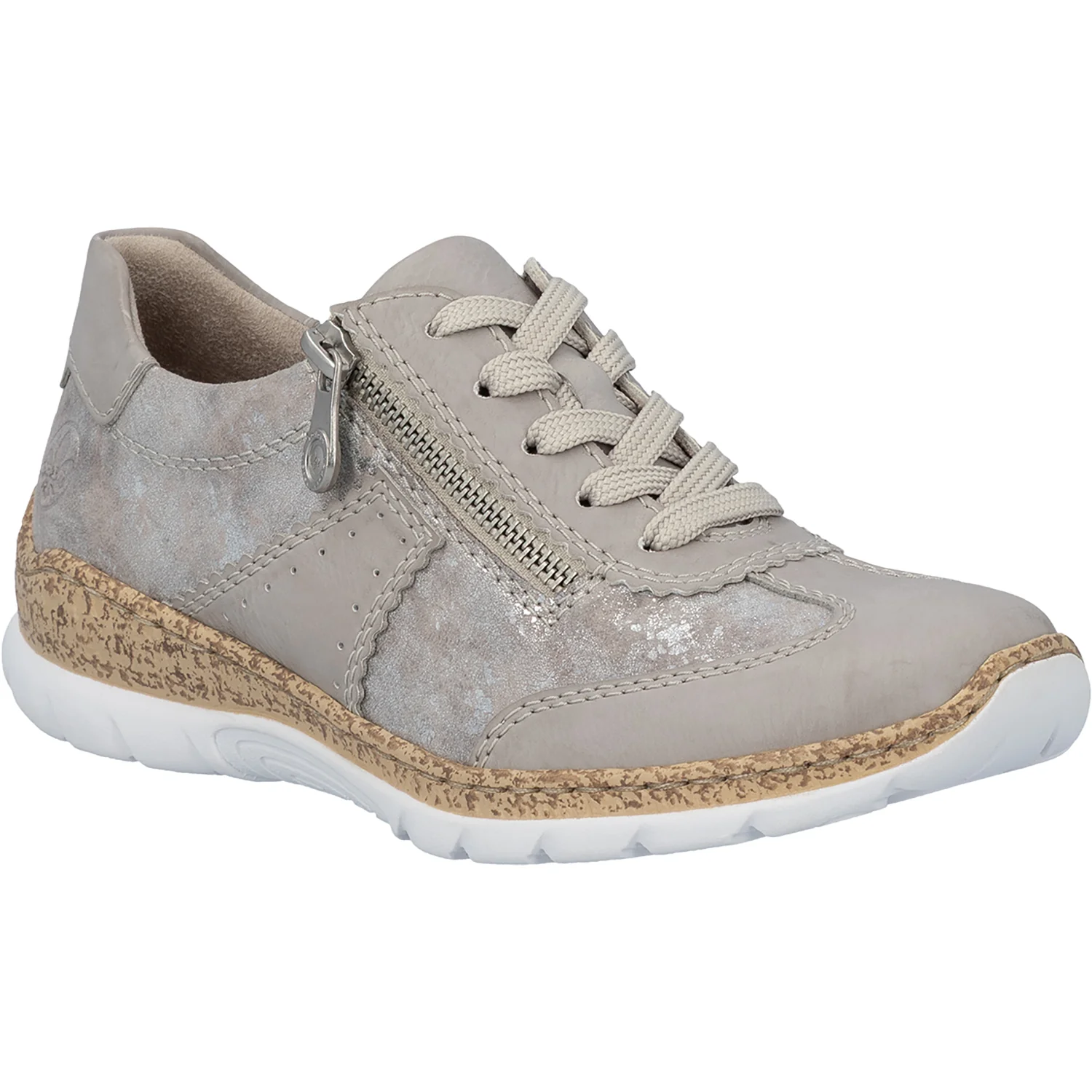 Rieker N4221-90 Nikita 21 Women's Sneakers Ice/Rose Metallic - Image 5