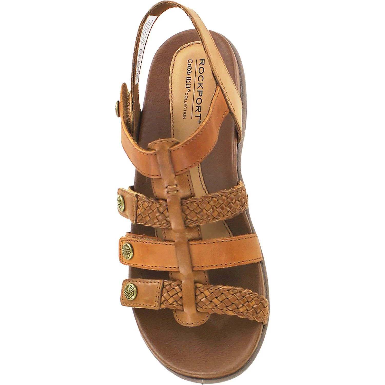 Rockport Cobb Hill Rubey T-Strap Women's Sandal Tan Multi Leather - Image 2
