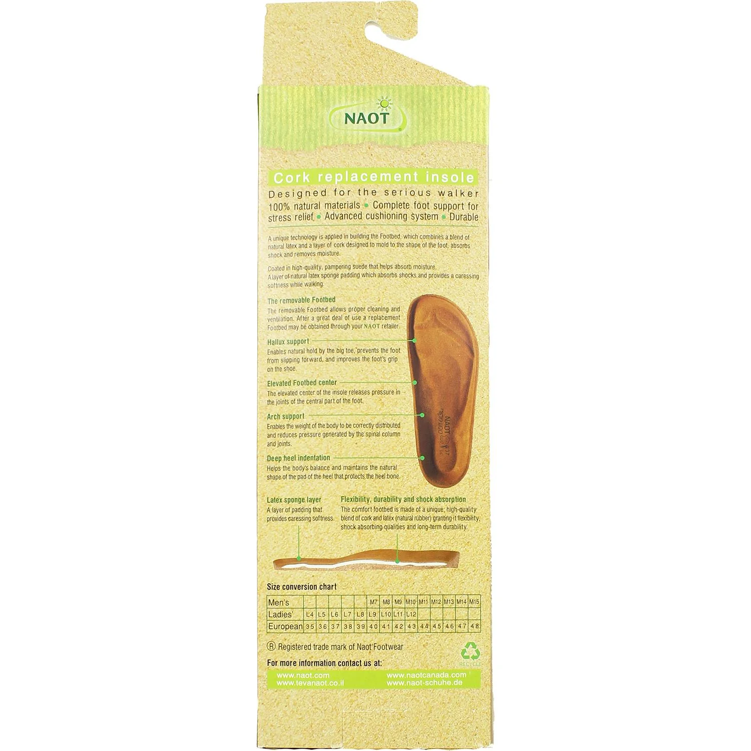 Naot Scandinavian Replacement Footbed Women's Insoles Beige - Image 2