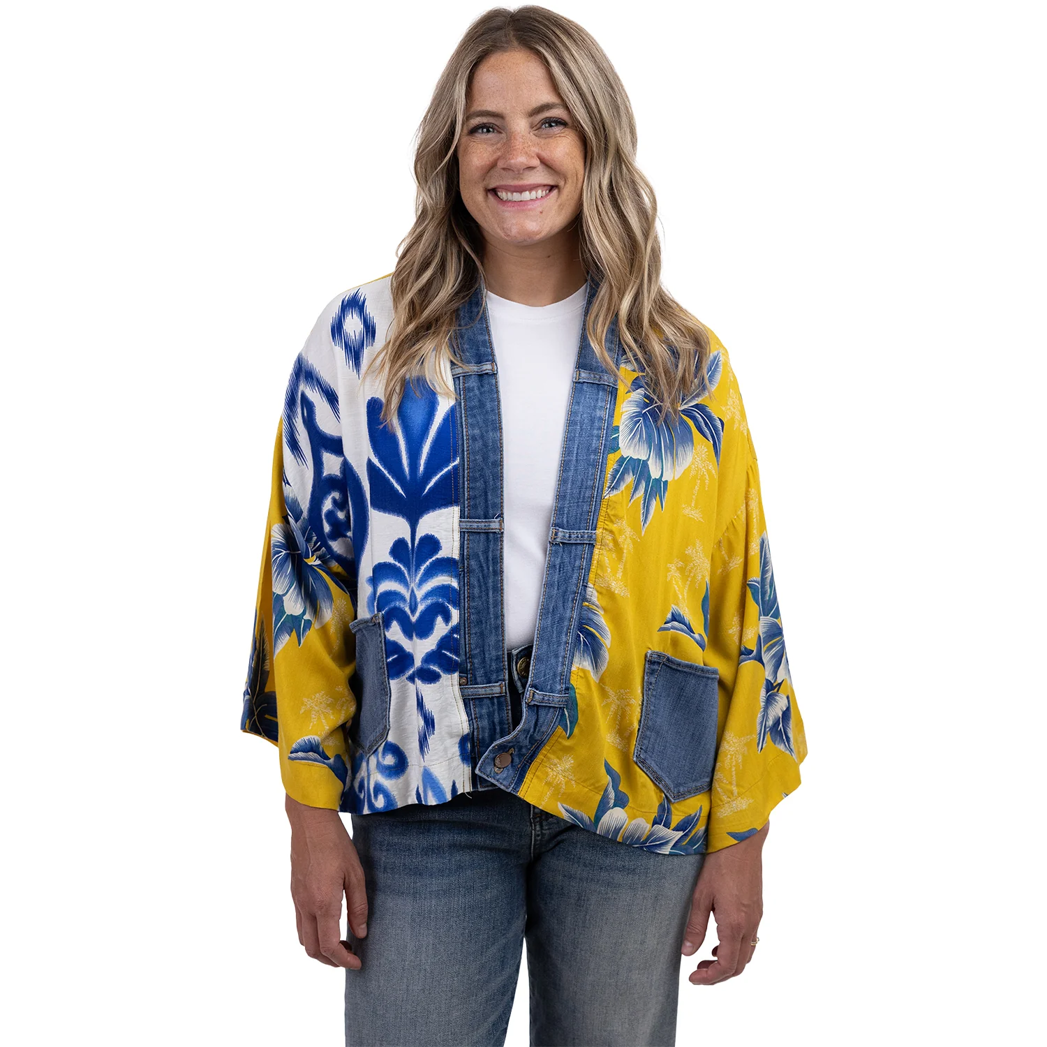Shannon Passero Karol Cardigan Women's Outerwear Yellow Palm Mix
