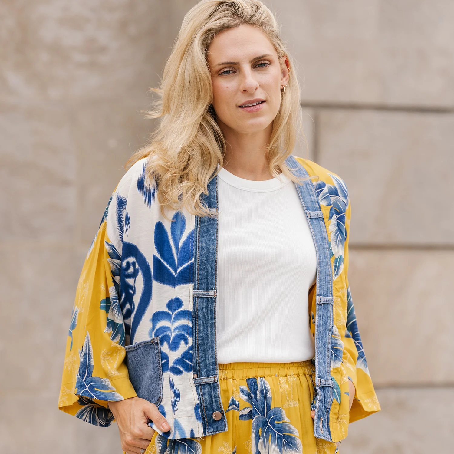 Shannon Passero Karol Cardigan Women's Outerwear Yellow Palm Mix - Image 3