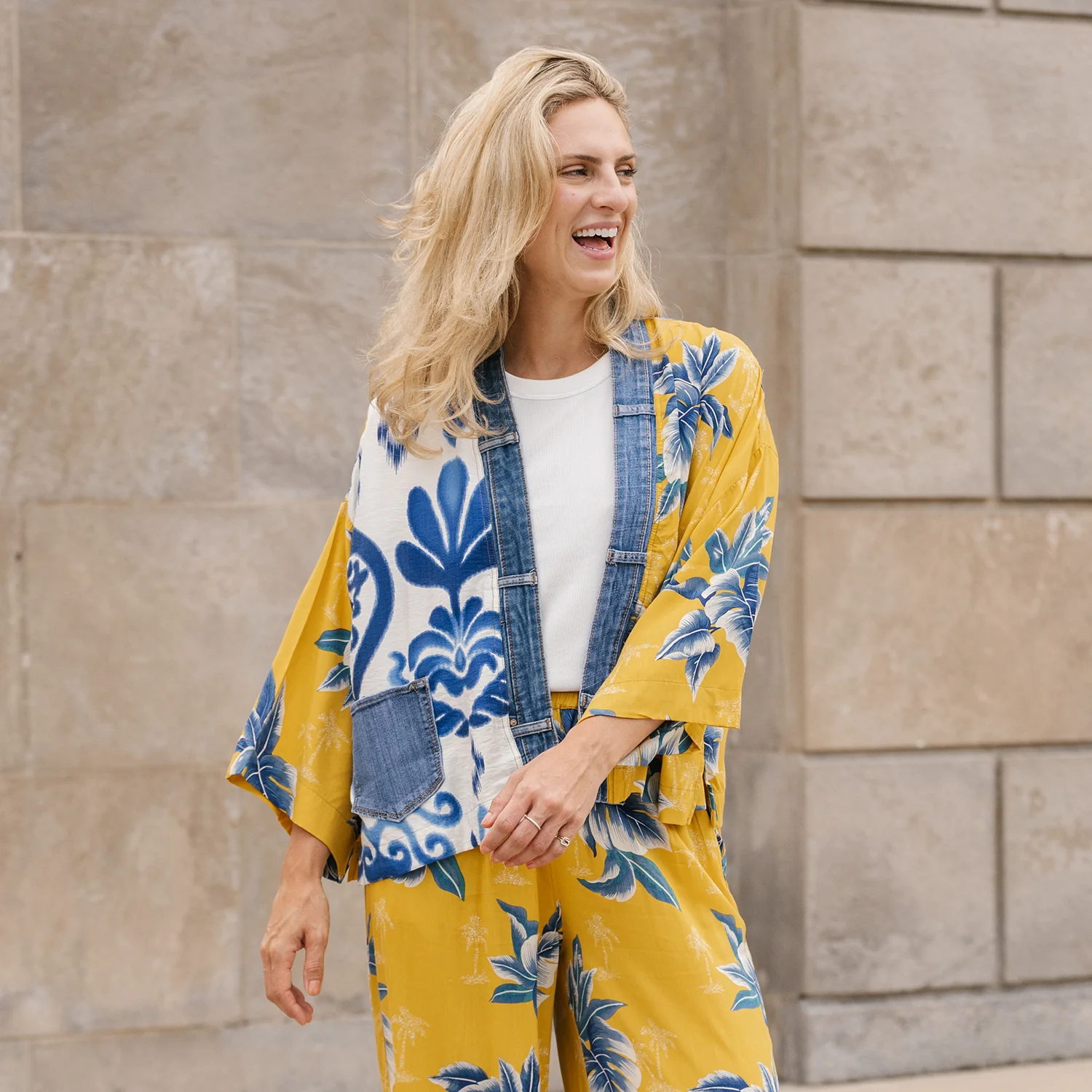 Shannon Passero Karol Cardigan Women's Outerwear Yellow Palm Mix - Image 4