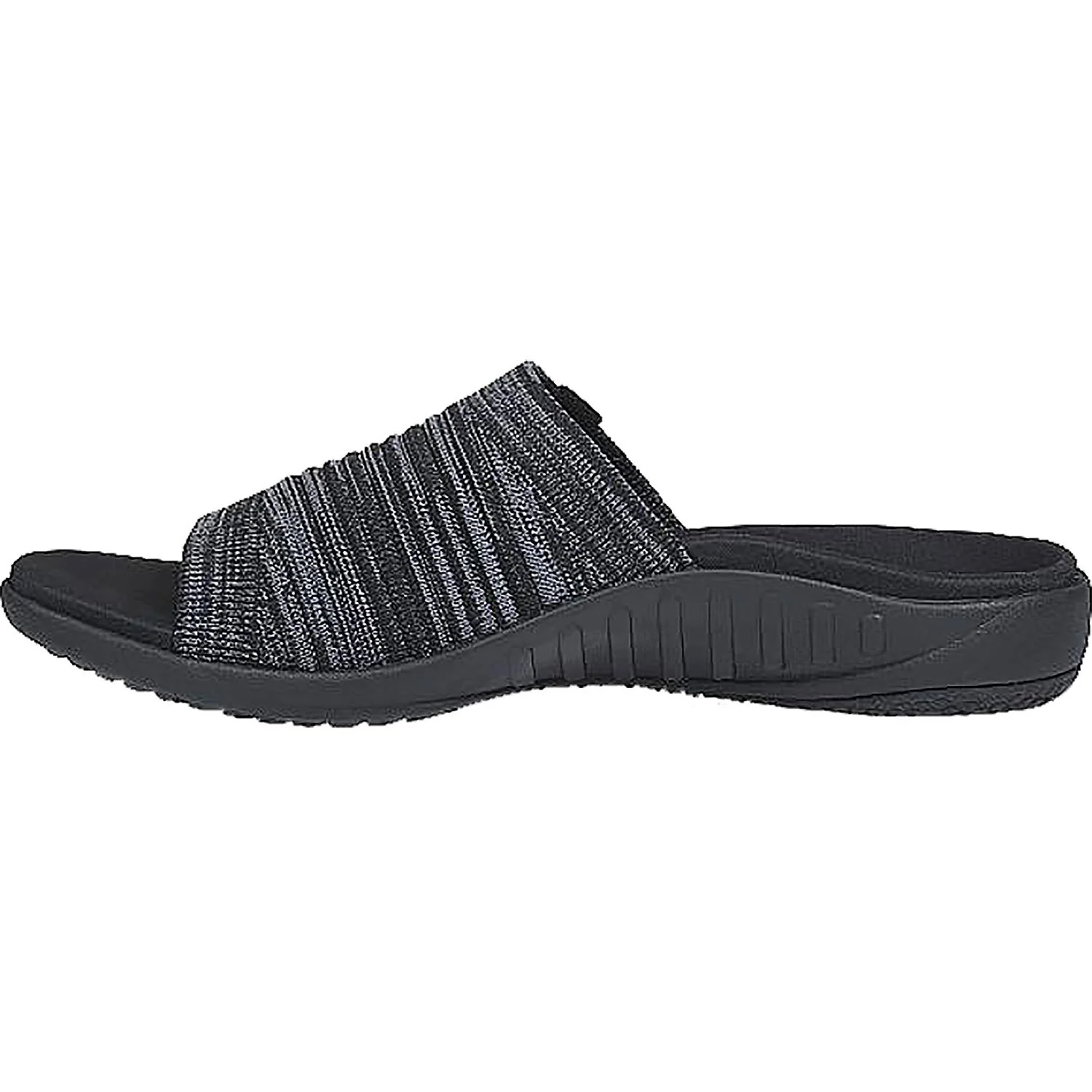 Spenco Astoria Memory Foam Slide Women's Slide Sandals Black Knit Fabric - Image 3