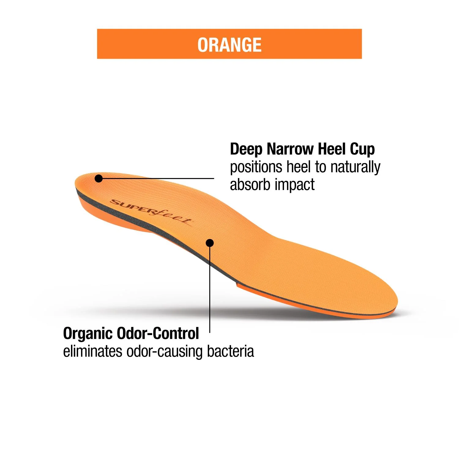 Superfeet All-Purpose High Impact Support Insoles Unisex Pain Relief Insoles Orange - Image 3