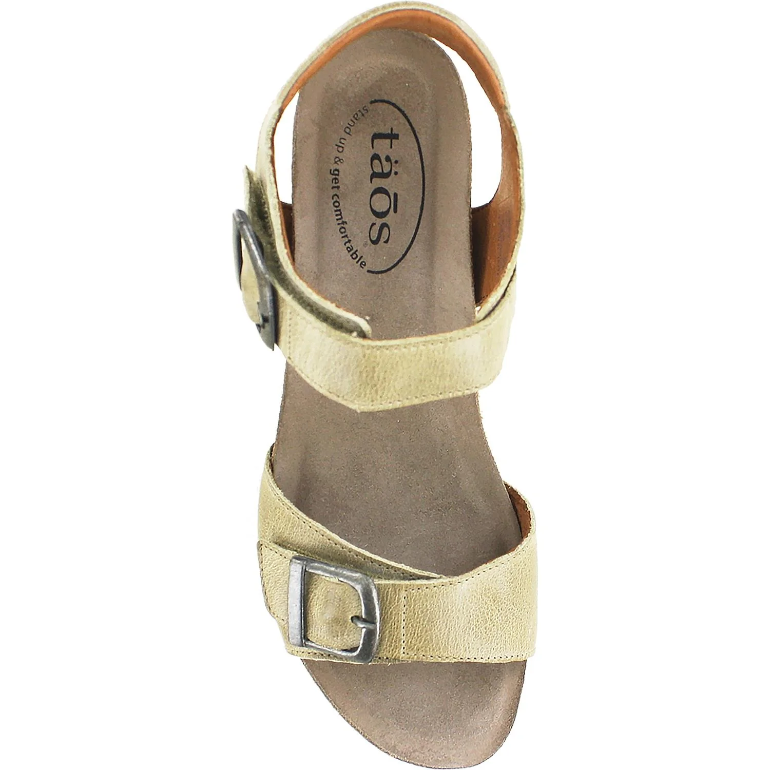 Taos Buckle Up Women's Support Sandals Stone Leather - Image 2