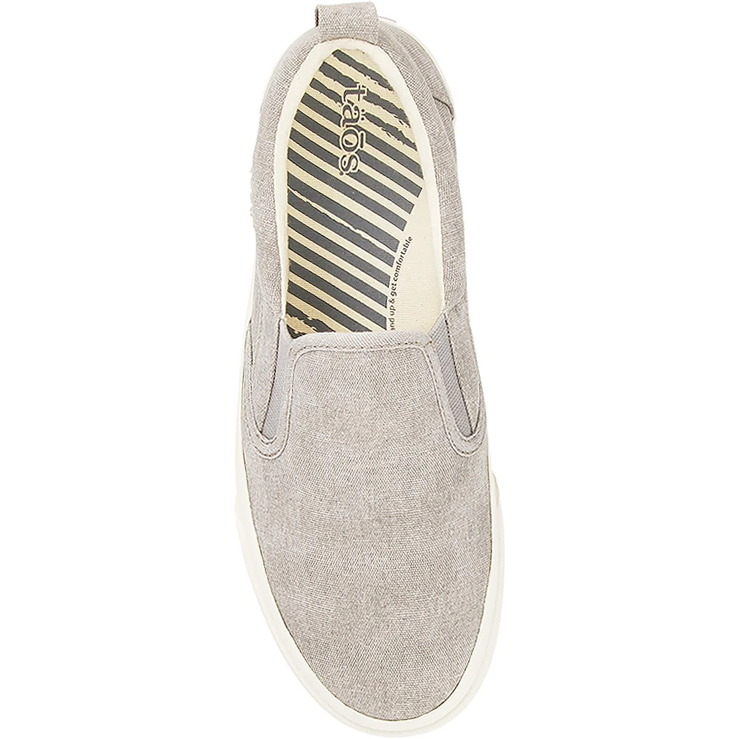 Taos Rubber Soul Women's Slip On Sneakers Grey Wash Canvas - Image 2