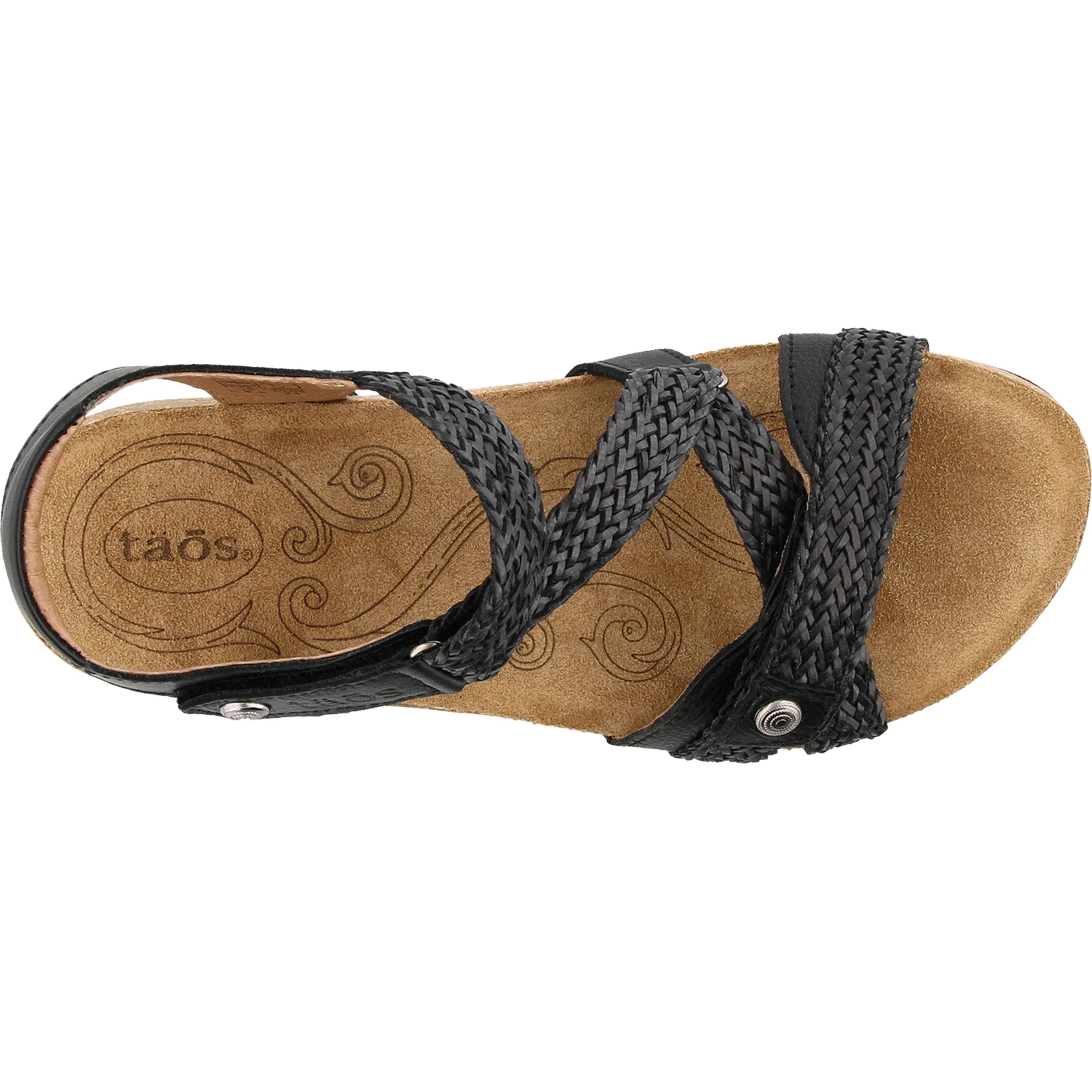 Taos Trulie Women's Wedge Heel Sandals Black Leather - Image 2