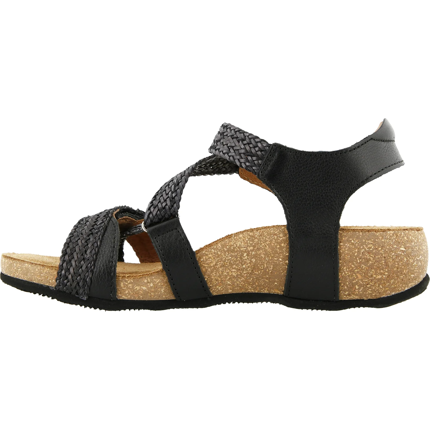 Taos Trulie Women's Wedge Heel Sandals Black Leather - Image 3
