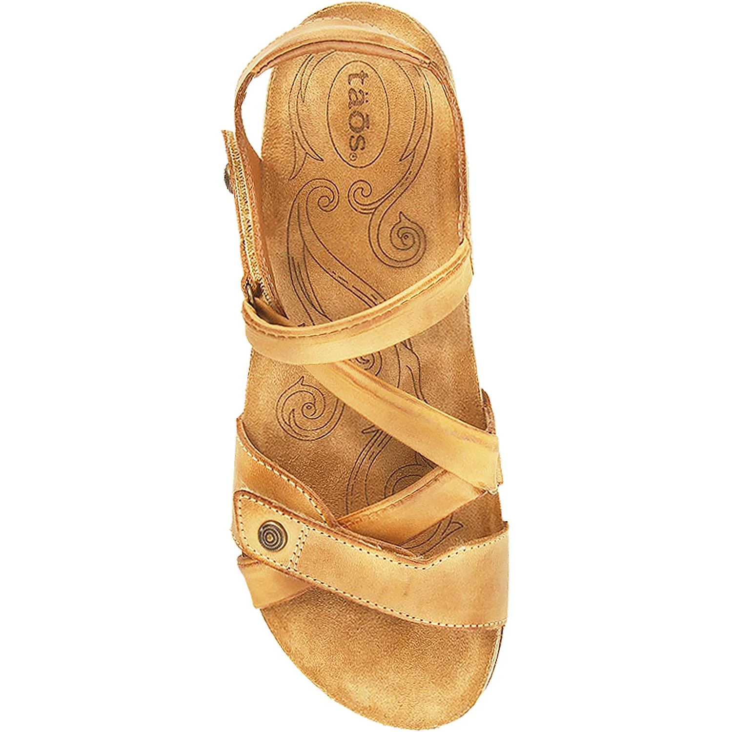Taos Universe Women's Wedge Sandals Camel Leather - Image 2