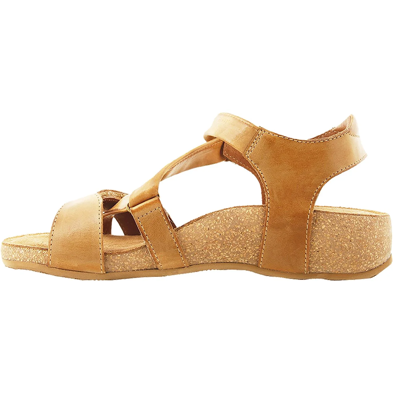 Taos Universe Women's Wedge Sandals Camel Leather - Image 3