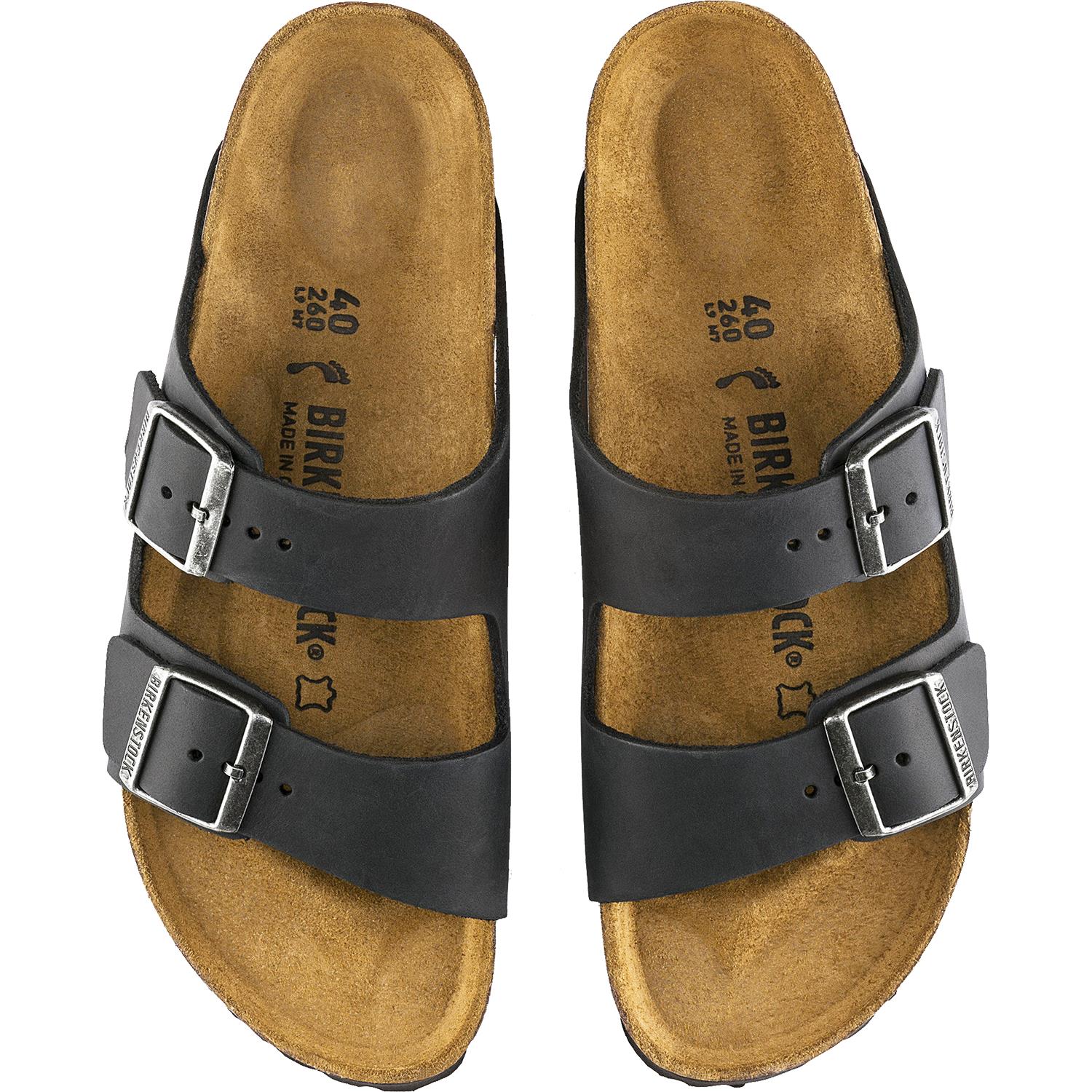 Birkenstock Arizona Unisex Slide Sandals Black Oiled Leather - Image 2