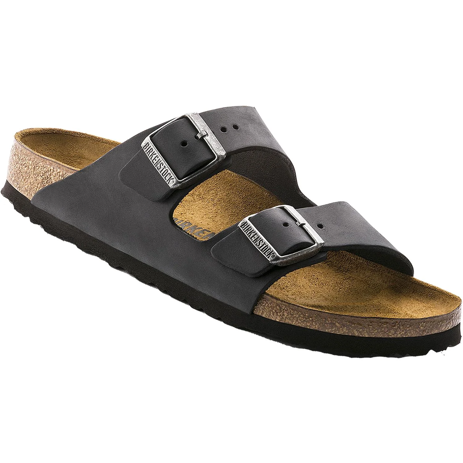 Birkenstock Arizona Unisex Slide Sandals Black Oiled Leather - Image 3