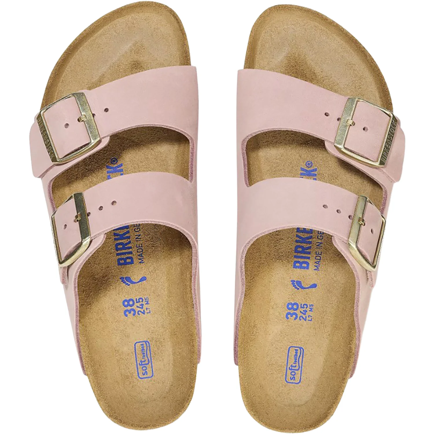 Birkenstock Arizona Soft Footbed Unisex Sandals Soft Pink Nubuck - Image 2