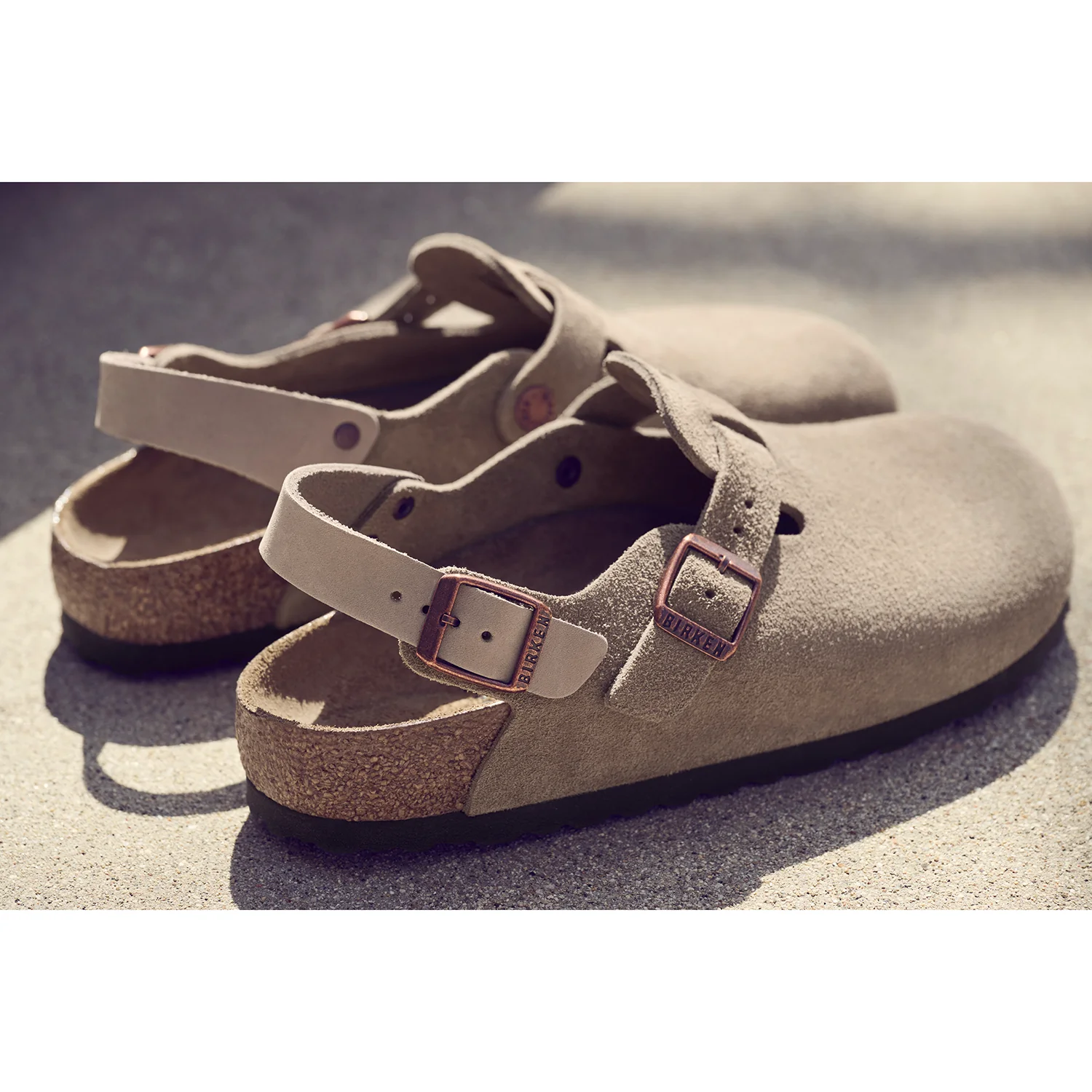 Birkenstock Tokio Unisex Clogs Taupe Suede - Image 5