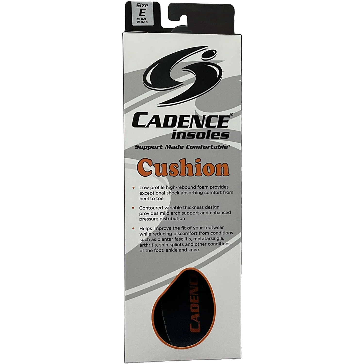 Cadence Cushion Unisex Replacement Insoles Grey