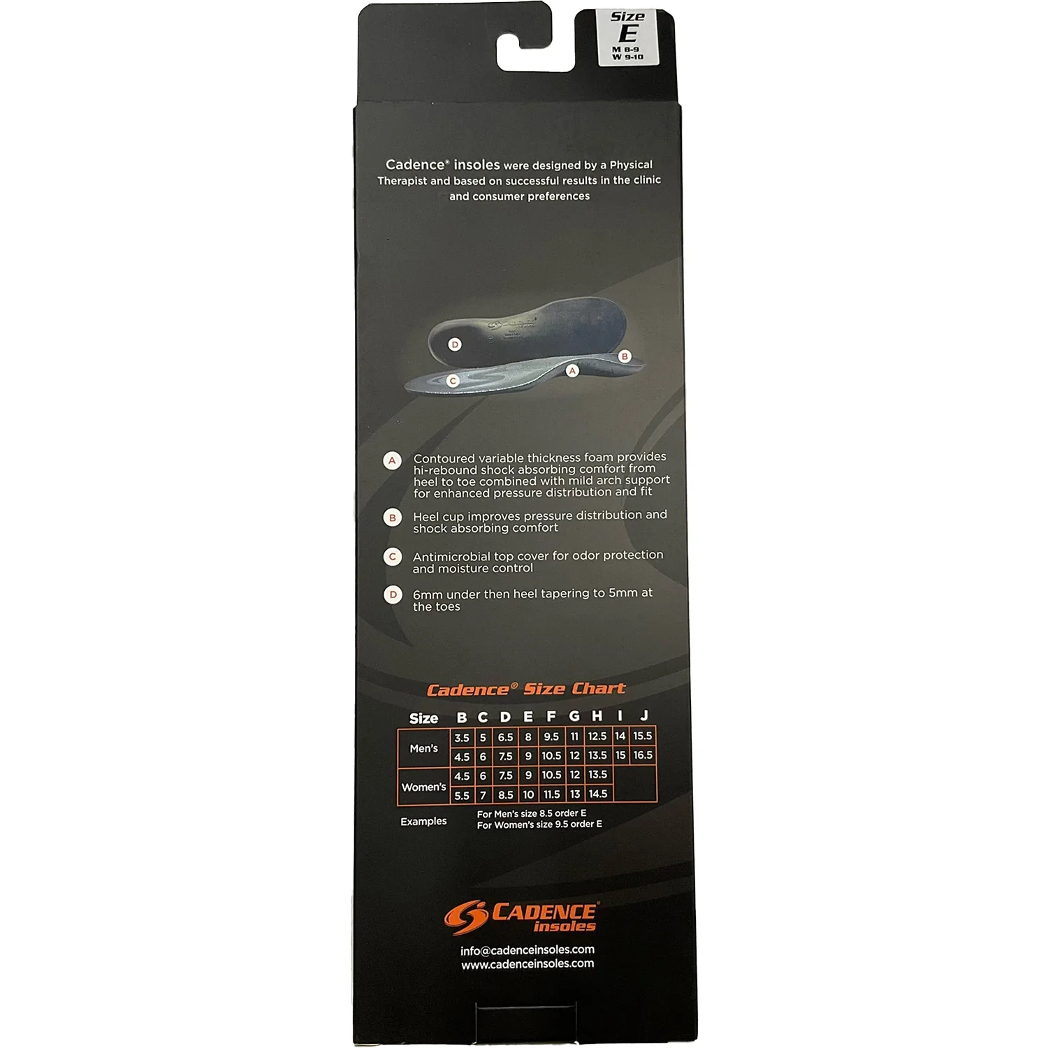 Cadence Cushion Unisex Replacement Insoles Grey - Image 2