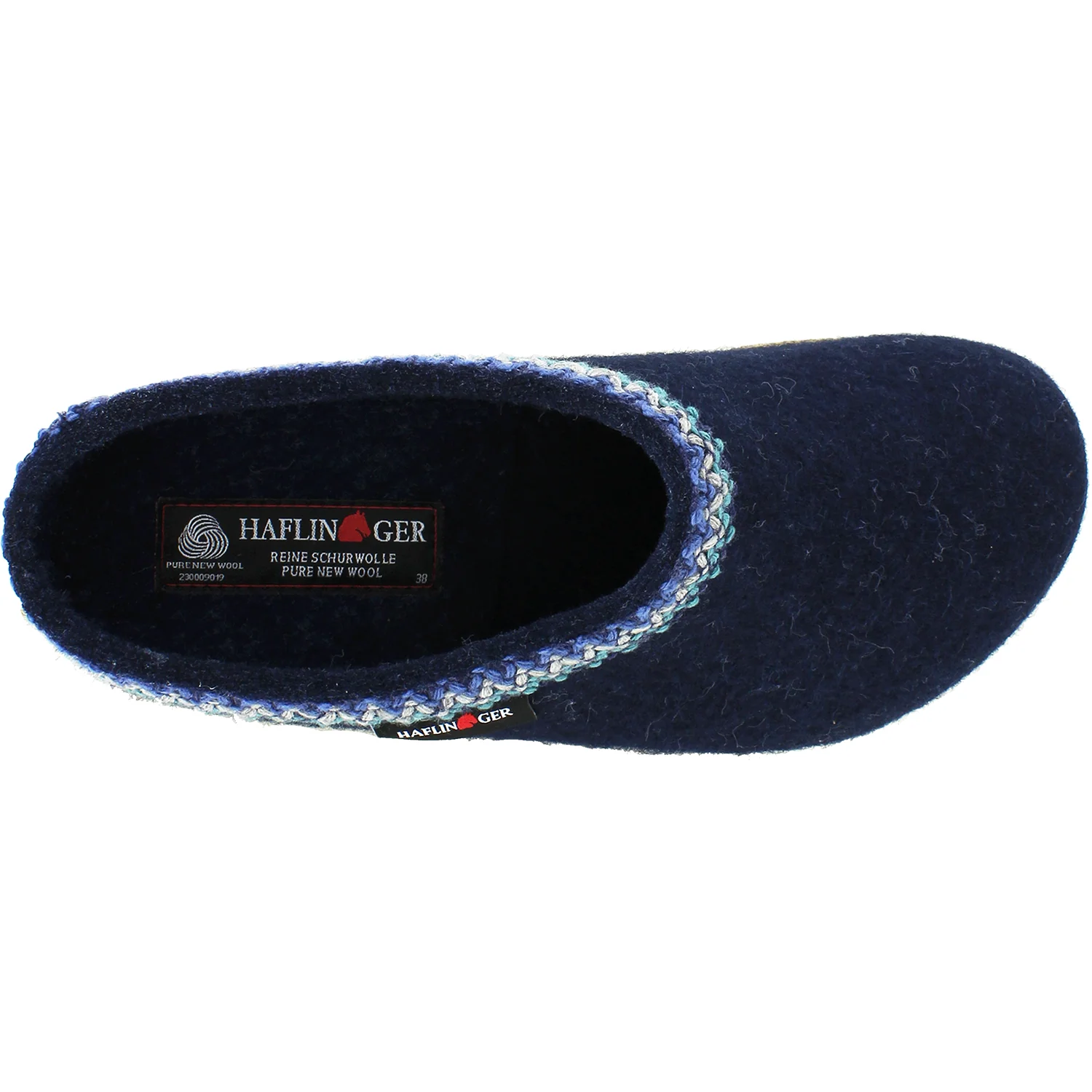 Haflinger Zig Zag Unisex Wool Clogs Captains Blue Wool - Image 2