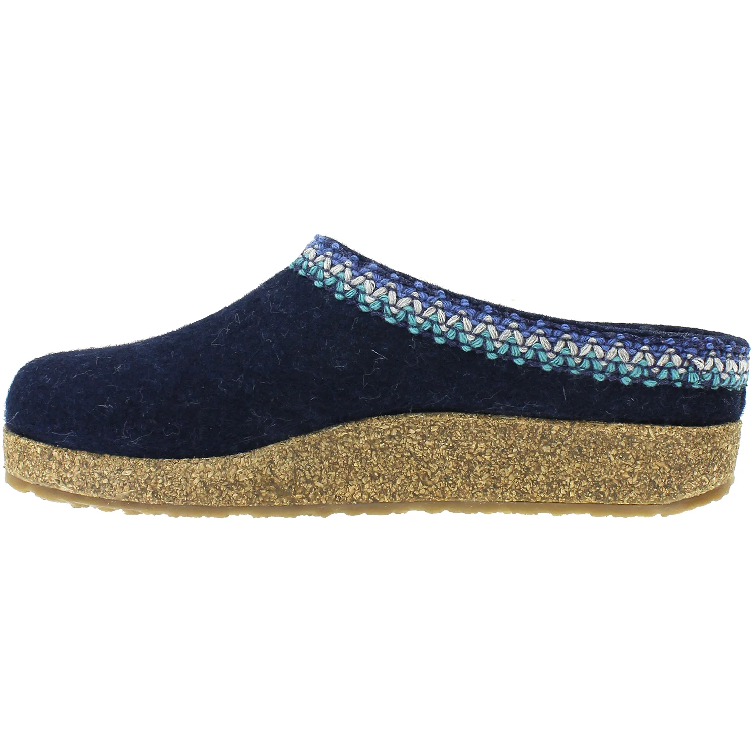 Haflinger Zig Zag Unisex Wool Clogs Captains Blue Wool - Image 3