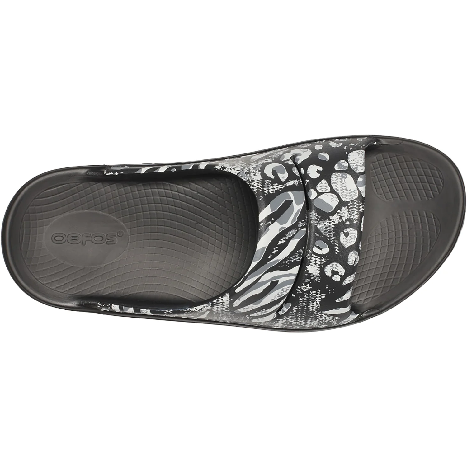 Oofos OOahh Limited Unisex Recovery Slide Sandals Black Combo Camo - Image 2