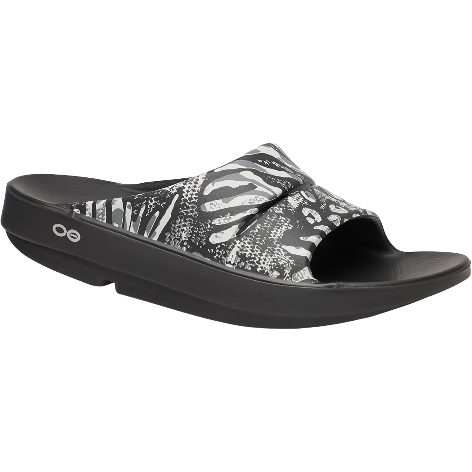 Oofos OOahh Limited Unisex Recovery Slide Sandals Black Combo Camo - Image 5
