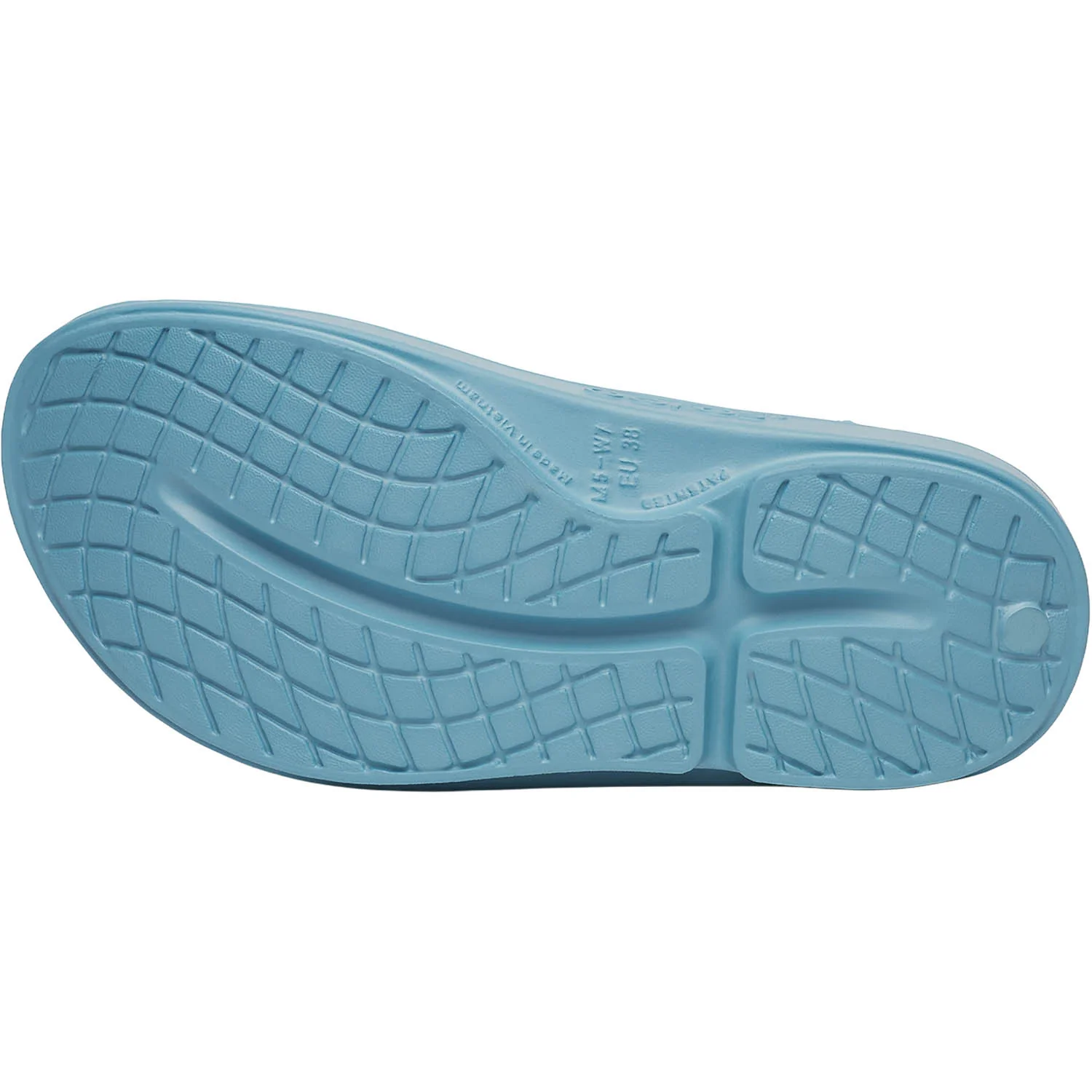 OOFOS OOahh Unisex Recovery Slide Sandals Ocean Blue - Image 4
