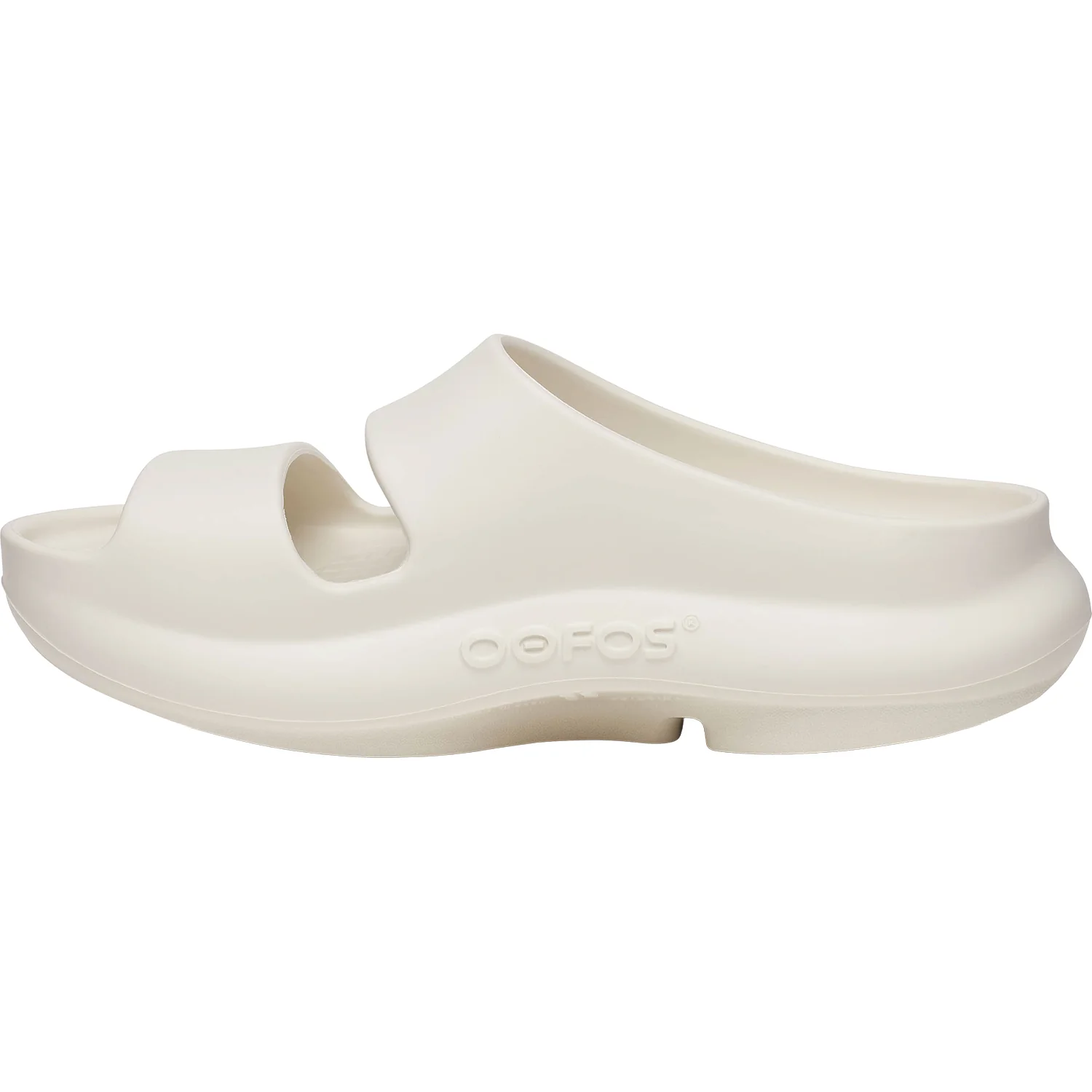 Oofos OOyea Unisex Recovery Slide Sandals Chalk - Image 3