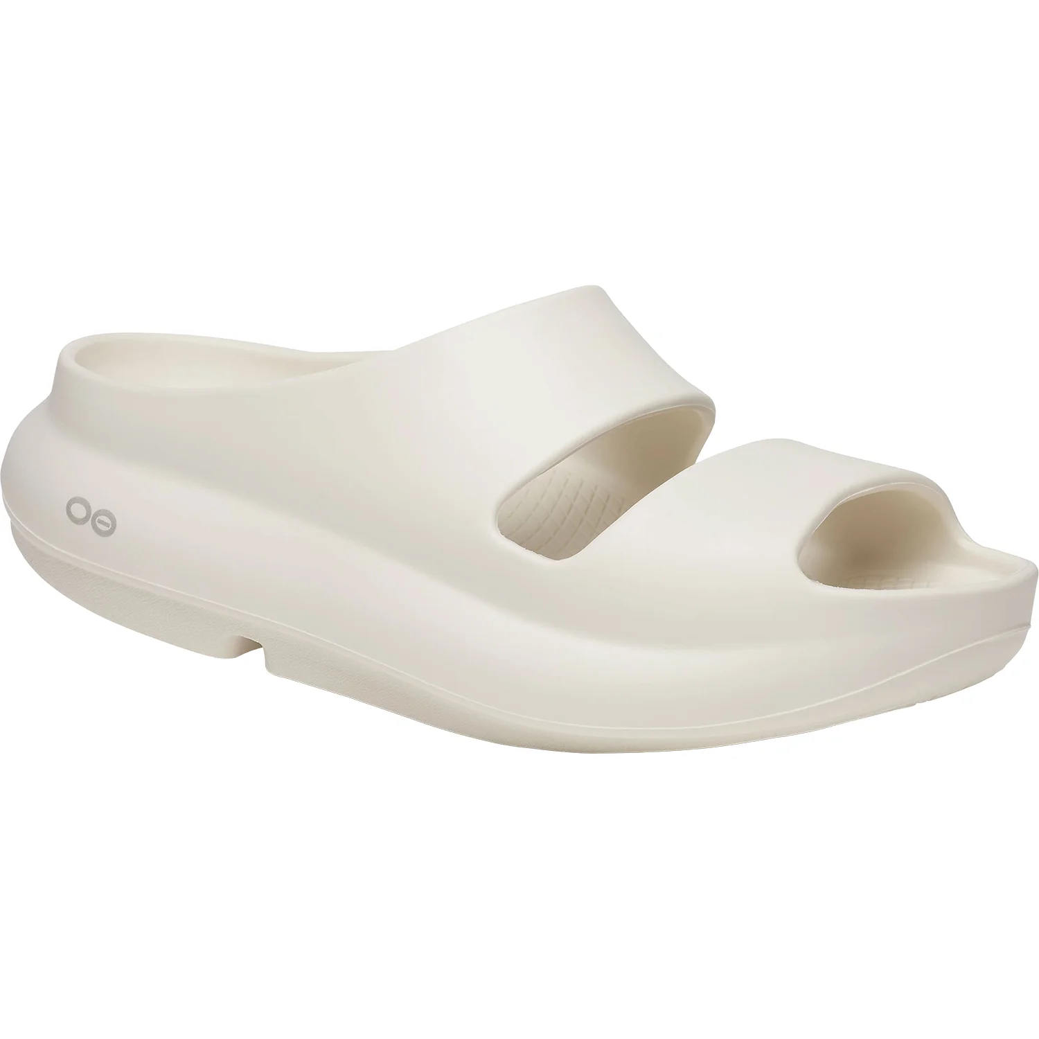 Oofos OOyea Unisex Recovery Slide Sandals Chalk - Image 5