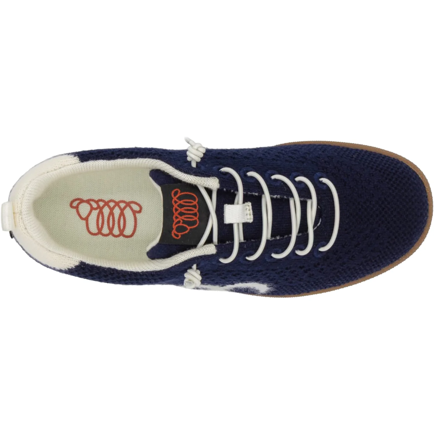 Woolloomooloo Engadine Merino Wool Unisex Sporty Lace Up Shoes Navy/Ecru - Image 2