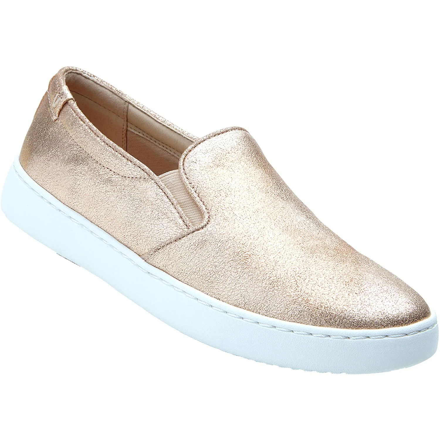 Vionic Avery Pro Non-Slip Women's Slip On Shoes Rose Gold Metallic Suede - Image 2