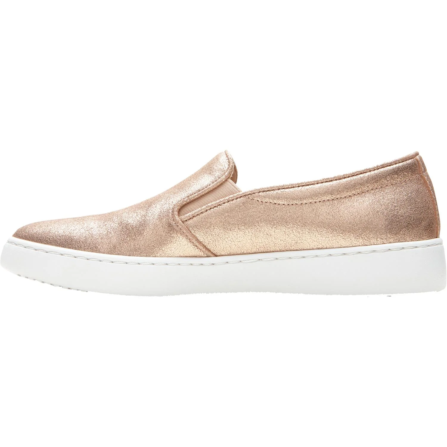Vionic Avery Pro Non-Slip Women's Slip On Shoes Rose Gold Metallic Suede - Image 3