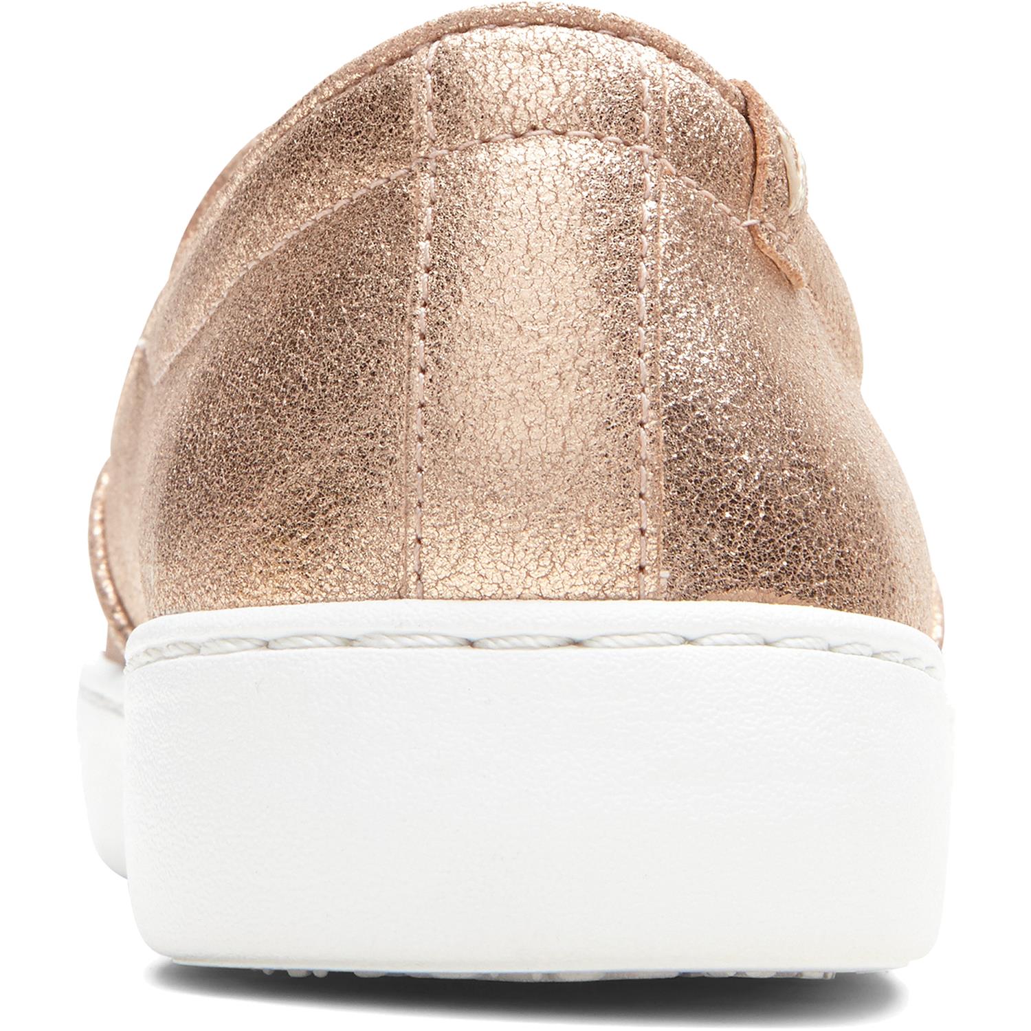 Vionic Avery Pro Non-Slip Women's Slip On Shoes Rose Gold Metallic Suede - Image 4