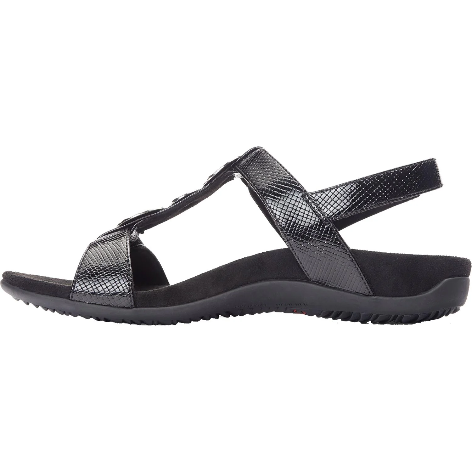 Vionic Farra Lizard Women's Backstrap Sandals Black Faux Leather - Image 3
