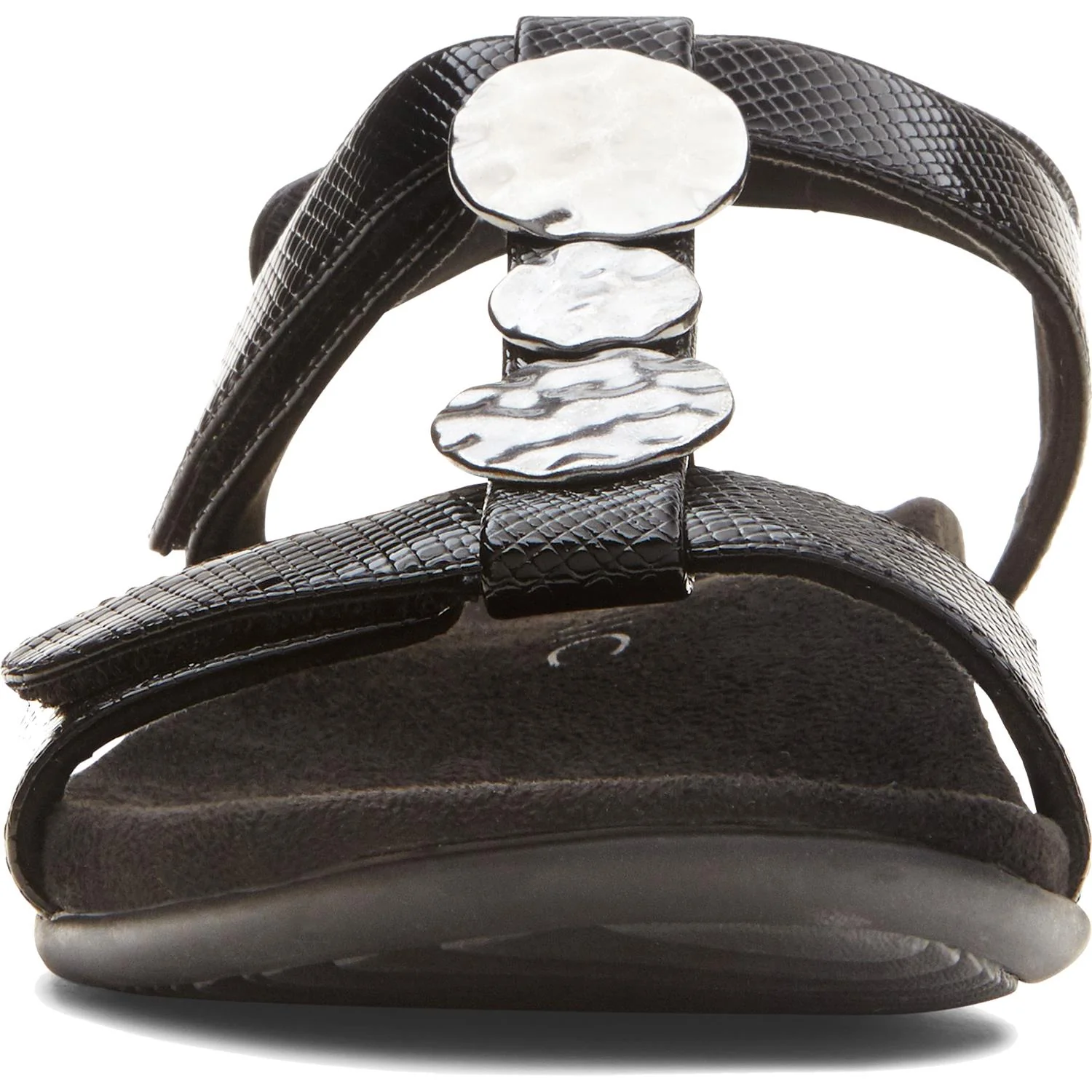Vionic Farra Lizard Women's Backstrap Sandals Black Faux Leather - Image 4