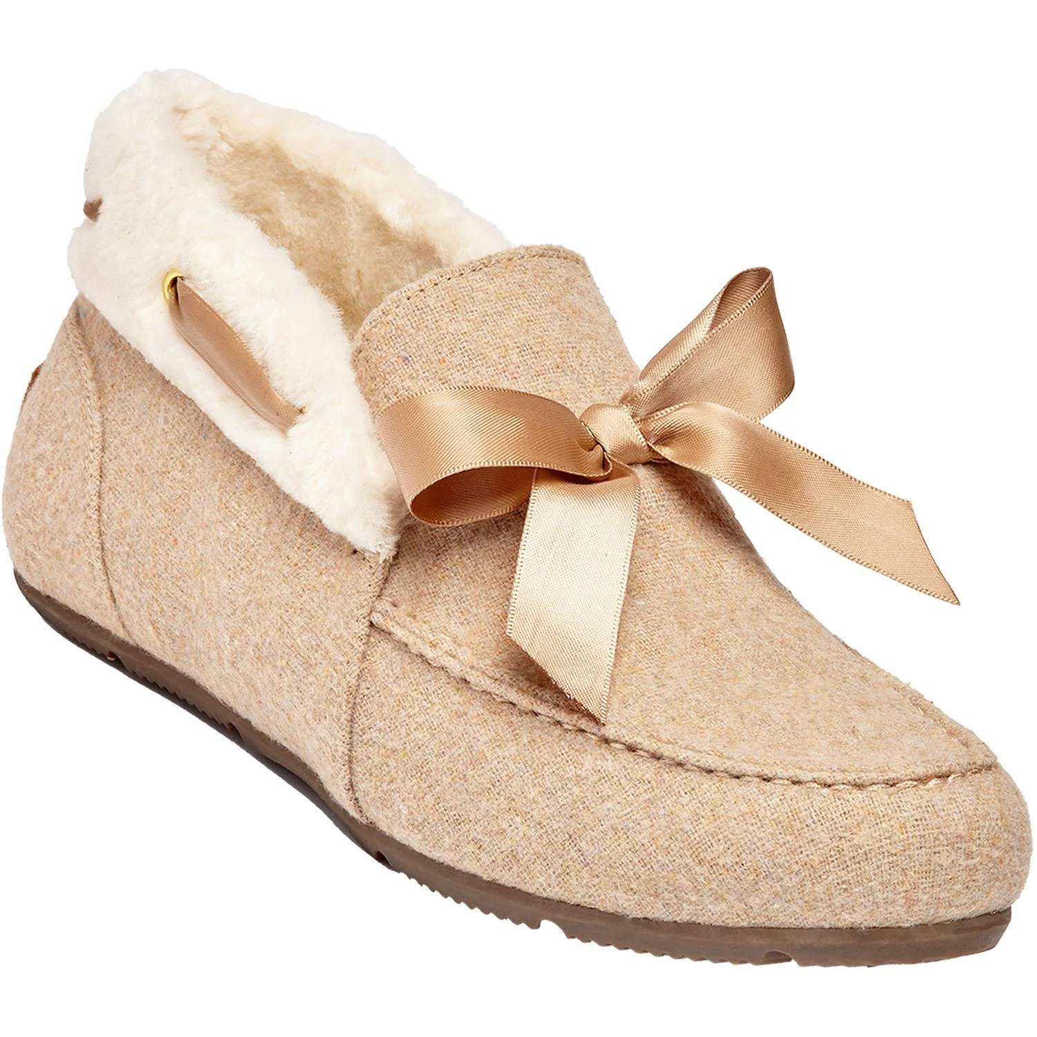 Vionic Shirley Women's Faux Shearling Slippers Wheat Fabric - Image 2