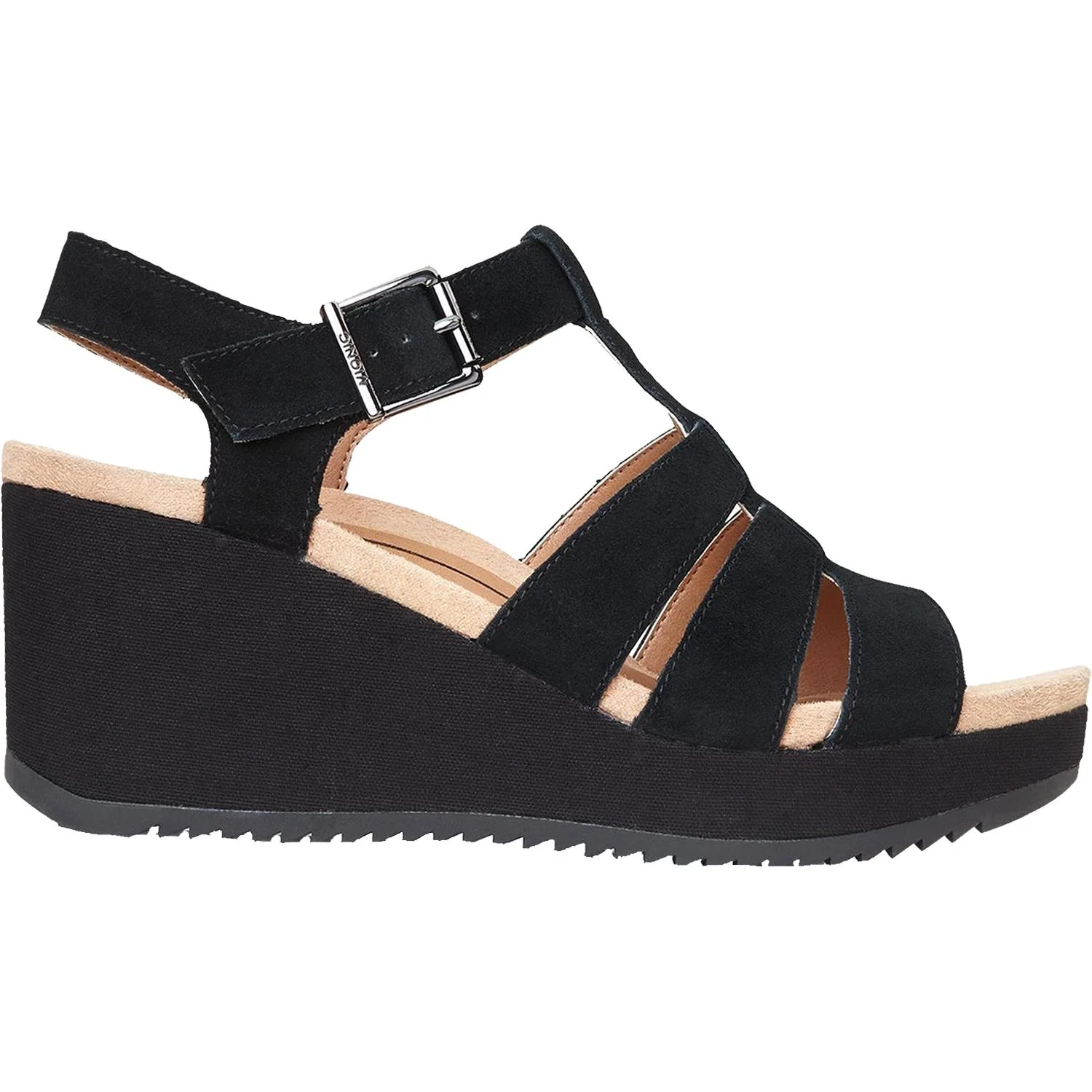 Vionic Tawny Women's Wedge Heel Sandals Black Suede