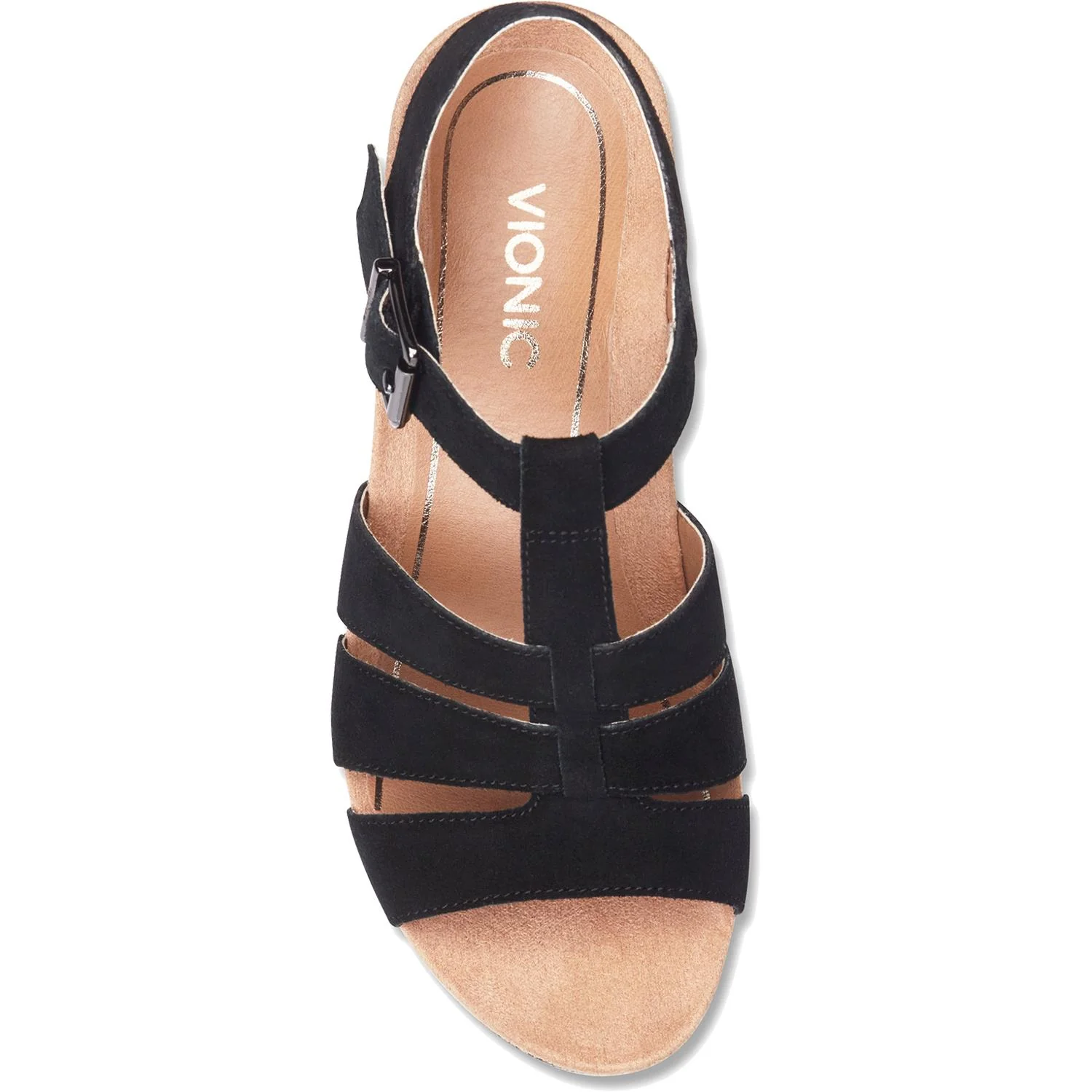 Vionic Tawny Women's Wedge Heel Sandals Black Suede - Image 2
