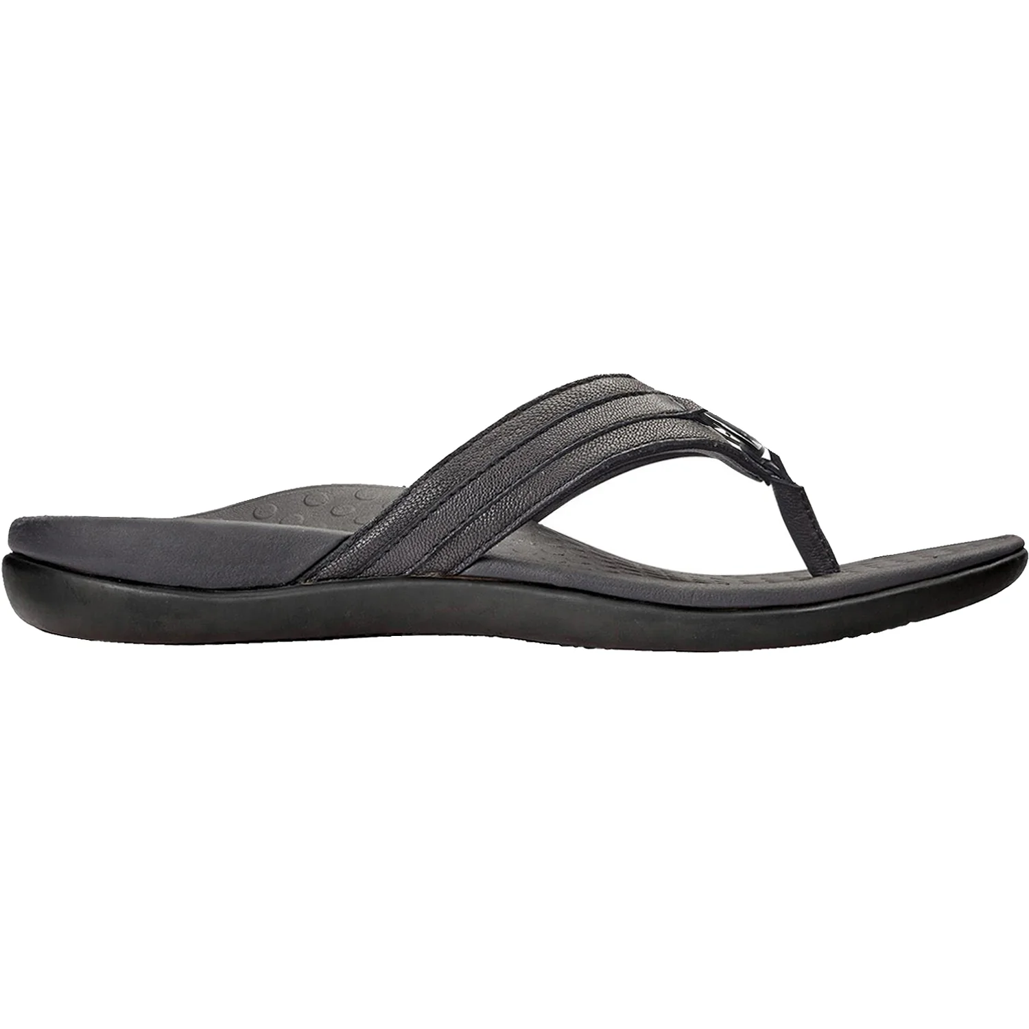 Vionic Tide Aloe Women's Flip Flopss Black Leather