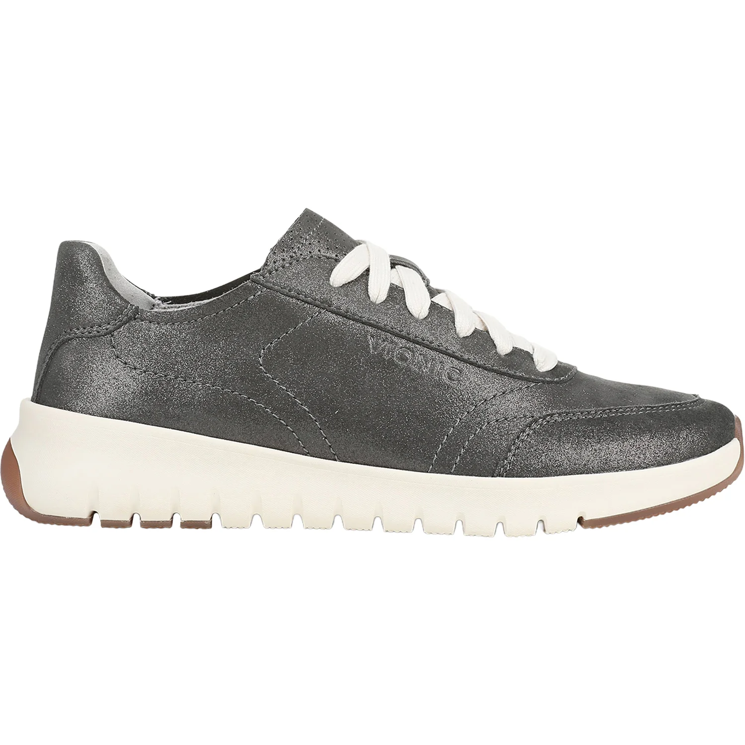 Vionic Uptown Sneaker Women's Casual Lace-Ups Polluted Silver Leather