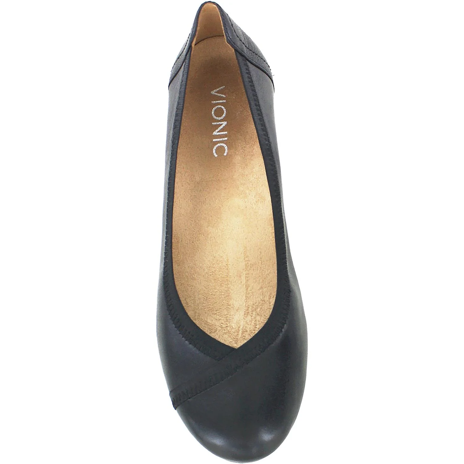 Vionic Caroll Women's Slip On Flats Black Leather - Image 2